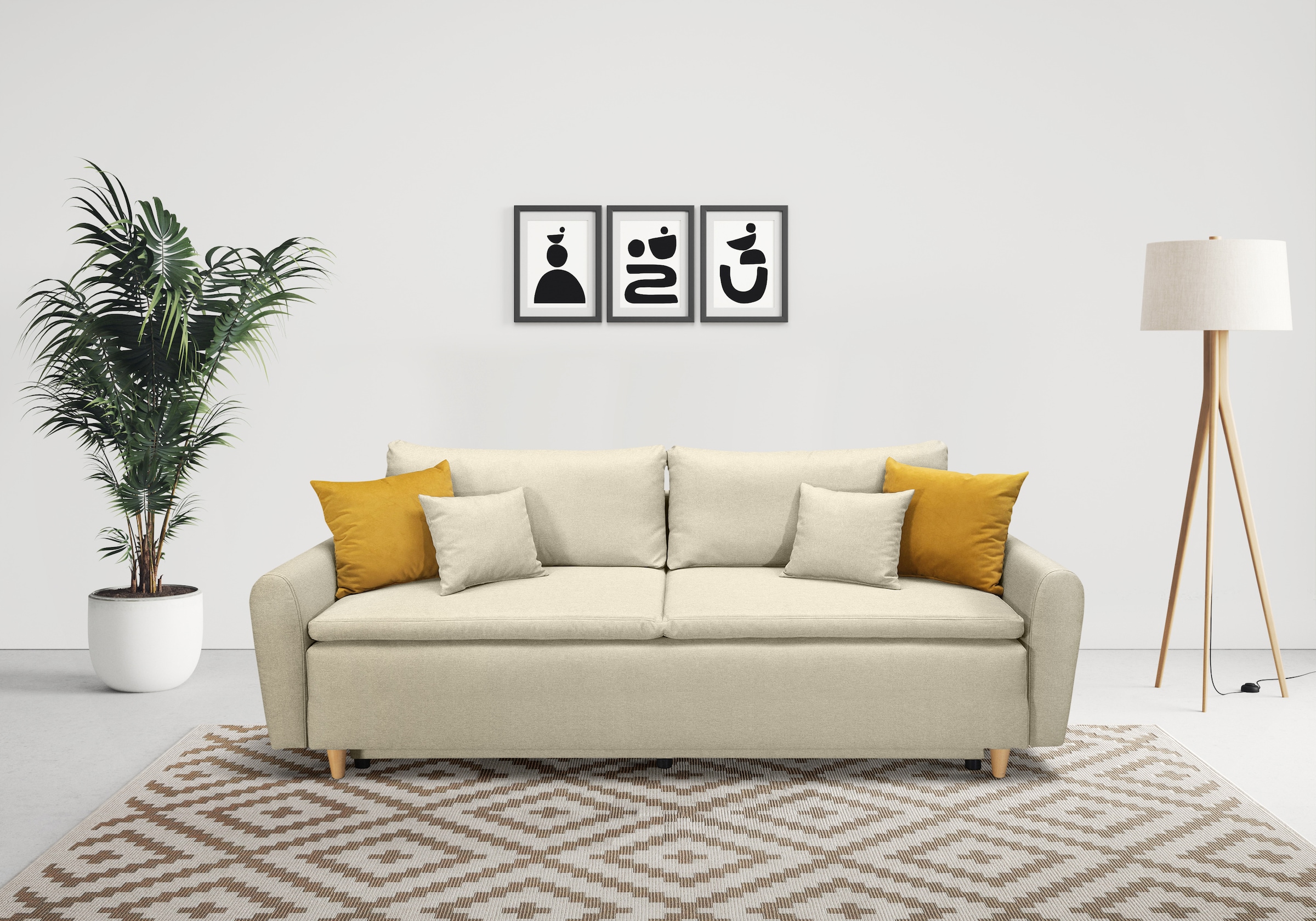 Home affaire Schlafsofa "Anika" mit Boxspringaufbau, Bettfunktion & Bettkas günstig online kaufen