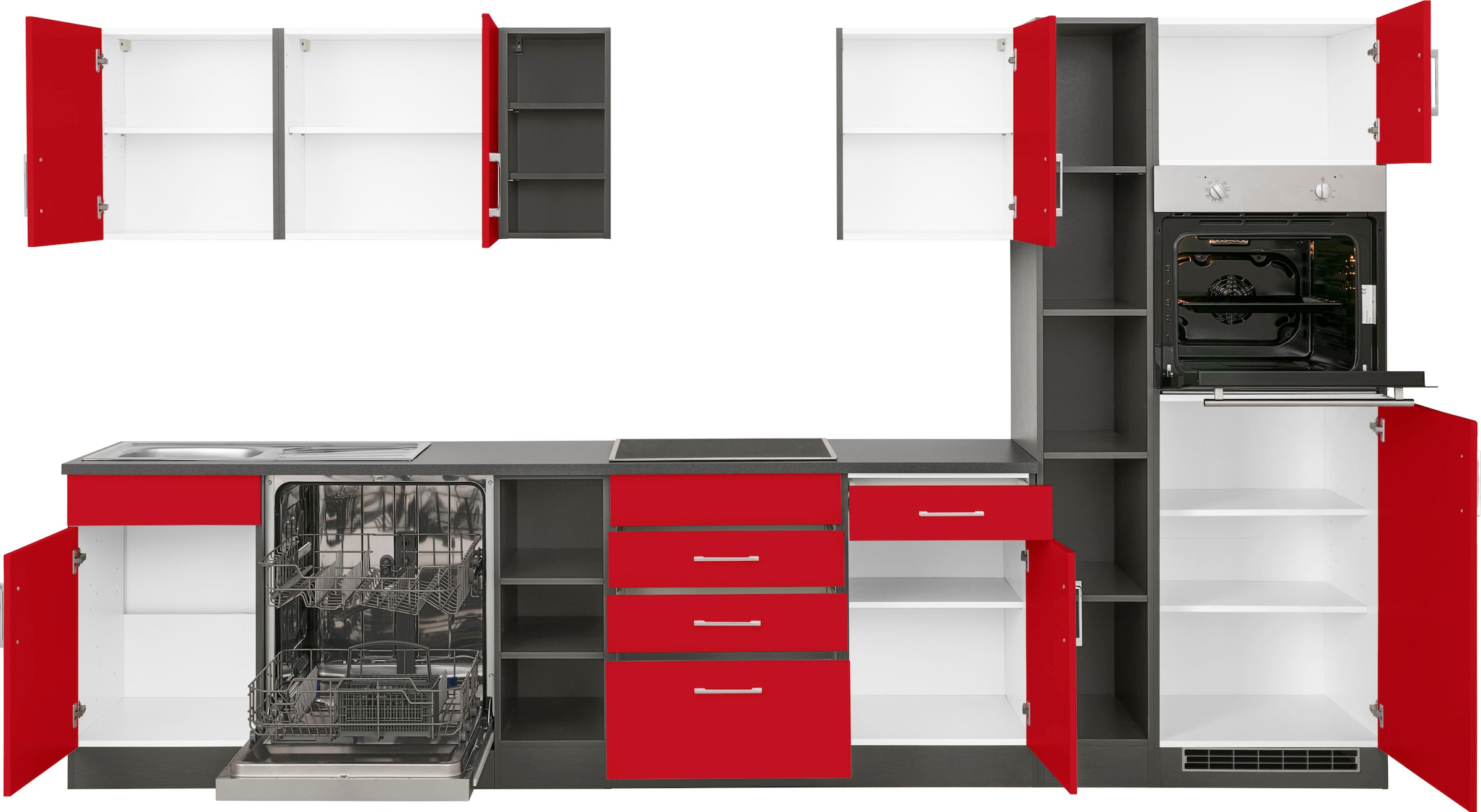 KOCHSTATION Küchenzeile »KS-Paris«, ohne E-Geräte, Breite 340 cm