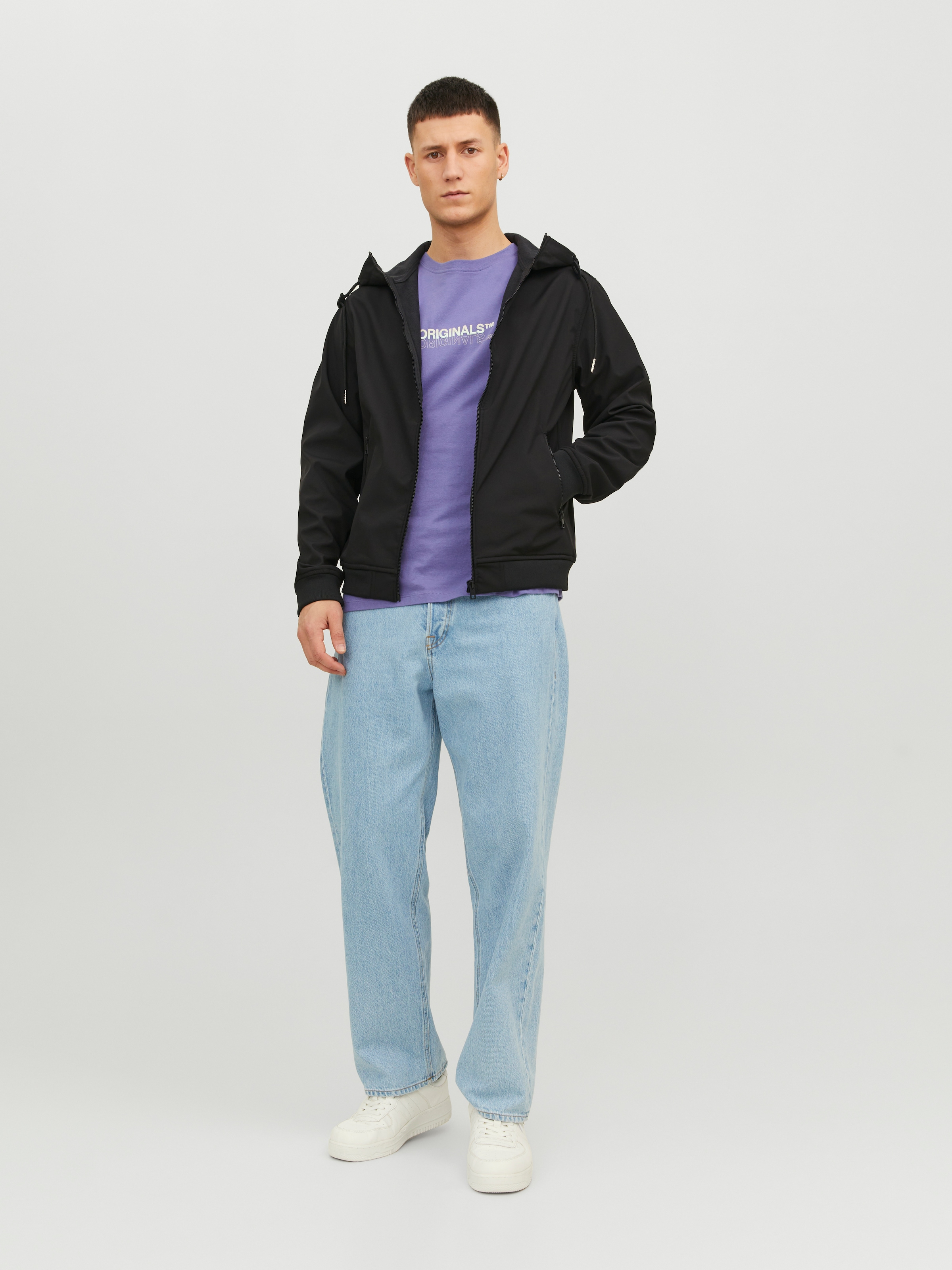 Jack & Jones Softshelljacke »JJEBASIC mit wasserabweisender Funktion« mit Kapuze mit Kordelzug