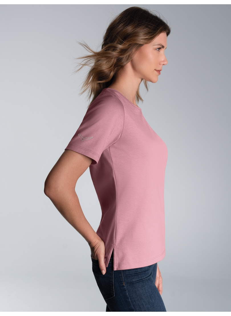 Trigema T-Shirt "TRIGEMA T-Shirt DELUXE Baumwolle mit Kristallsteinen", 1 S günstig online kaufen