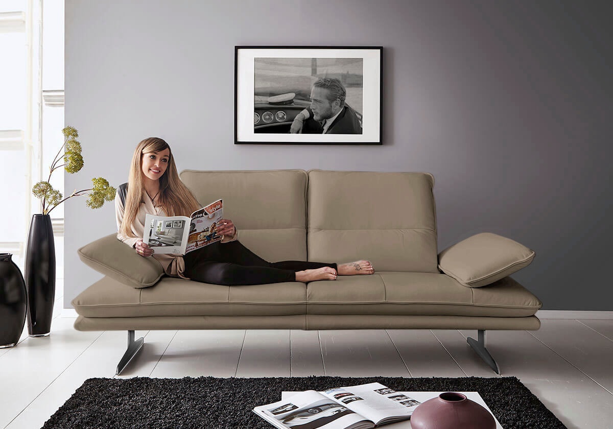 W.SCHILLIG 2-Sitzer "broadway, Designsofa mit tollem Sitzkomfort, Breite 216cm" Sitztiefenverstellung, Kopfteil- & Seitenteilverstellung, Breite 216cm