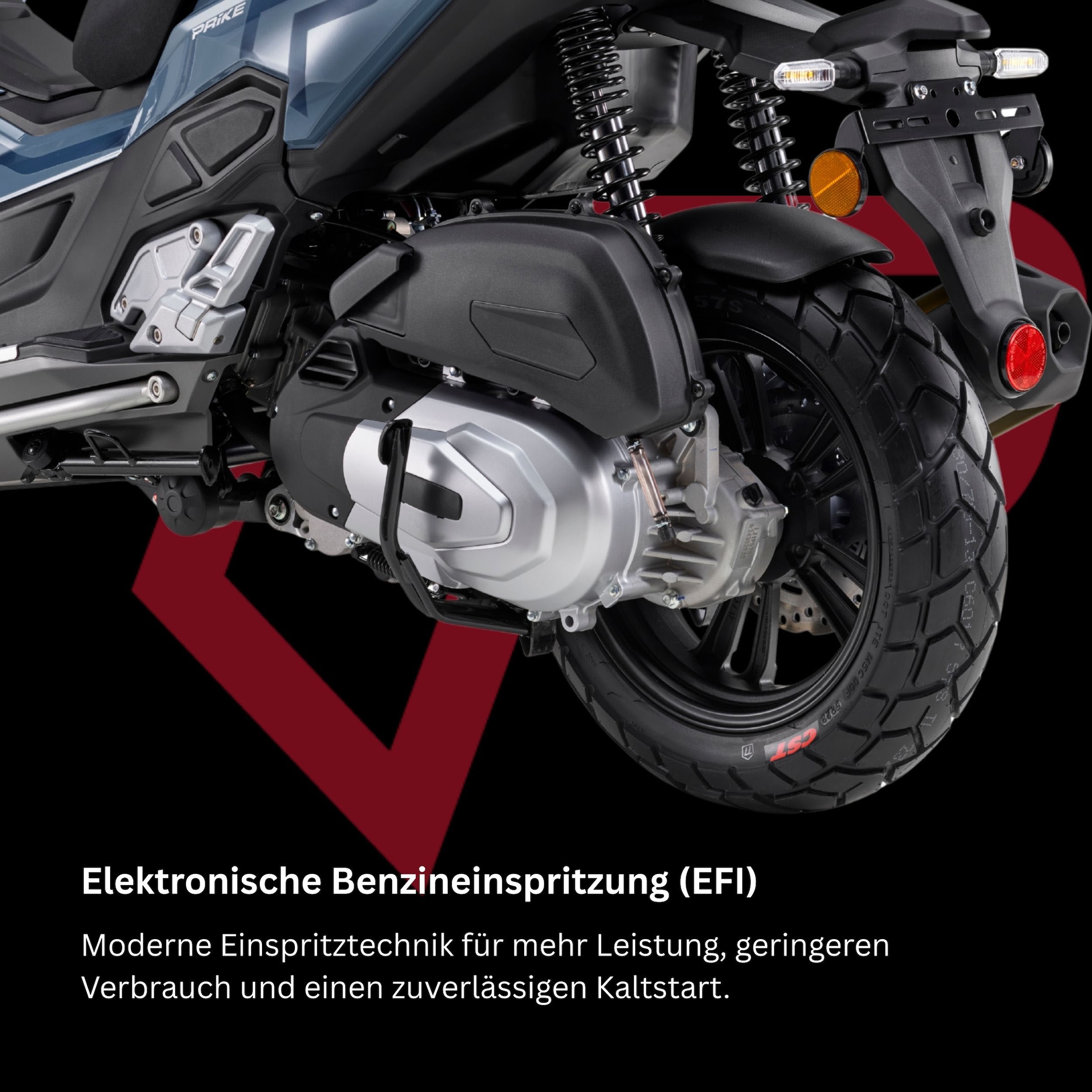 PRIKE Motorroller »PRIKE XDV 125, E5+, Adventure, ADV Roller«, 125 cm³, 95 km/h, Euro 5+, 11,4 PS, ABS, Windschutz, Heizgriffe, USB, EFI, digitales Display