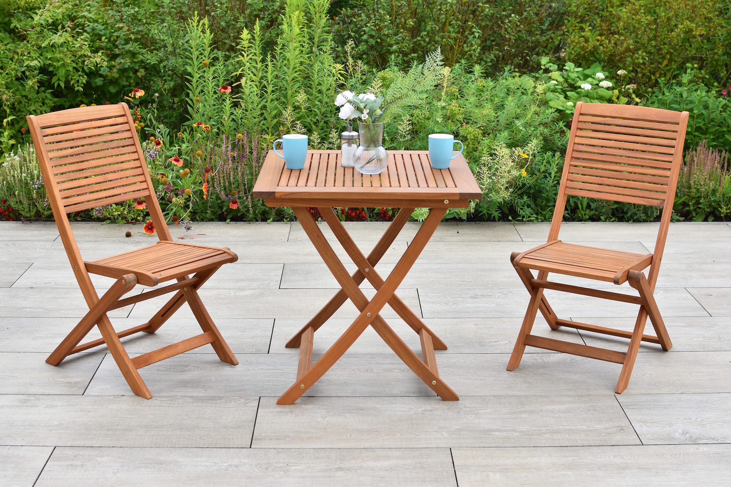 MERXX Balkonset »Bali« Set, 5 tlg. inkl. 2 Klappstühle, 2 Sitzkissen, 1 Klapptisch