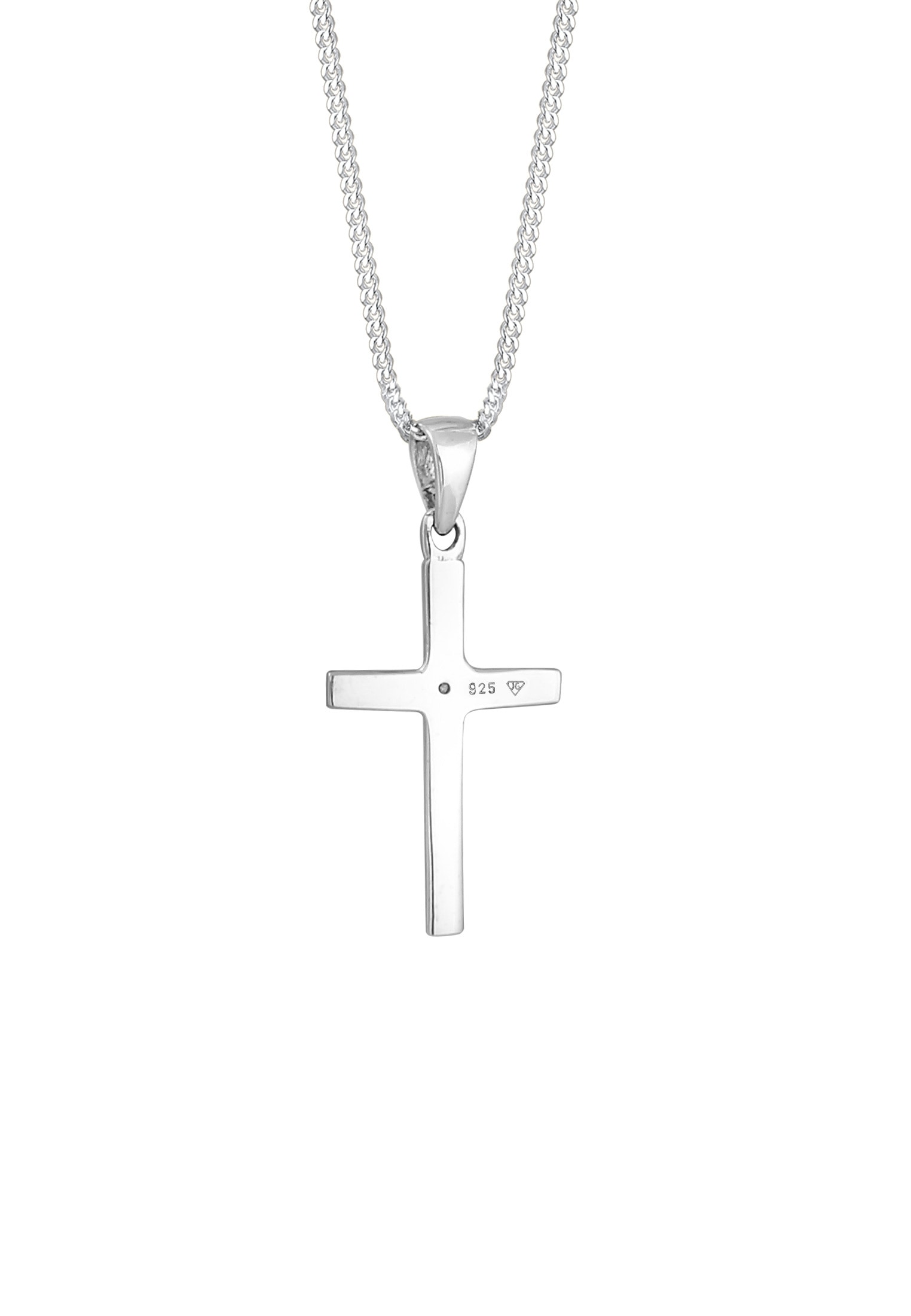 Elli DIAMONDS Collierkettchen »Kreuz Glaube Diamant (0.005 ct) Basic 925 Silber«