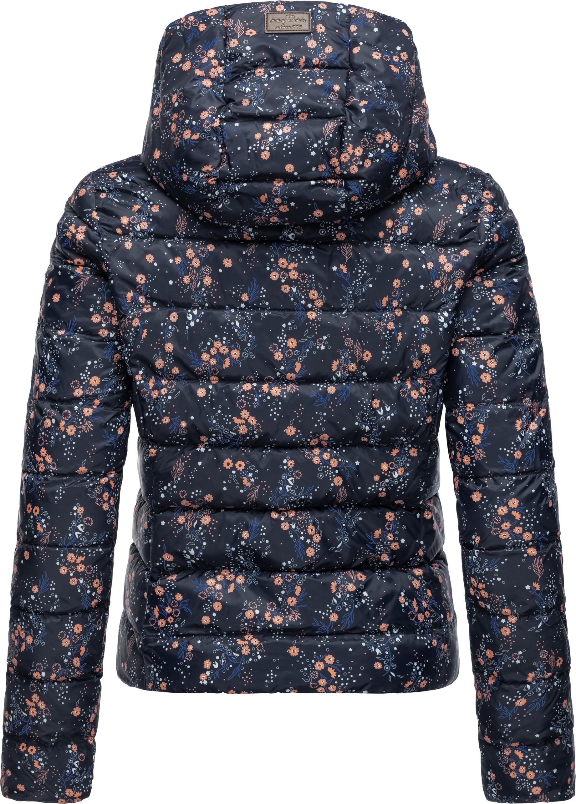 Ragwear Steppjacke »Tiasa«, mit Kapuze, Geblümte Winterjacke mit Kapuze