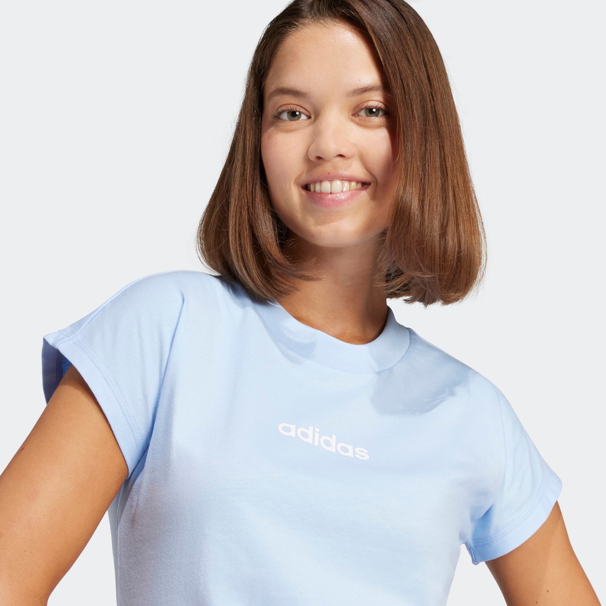 Thumbnail - adidas Sportswear T-Shirt "ESSENTIALS LINEAR COTTON" sportlicher Stil, Kurzarm, ohne Verschluss, aus Baumwolle