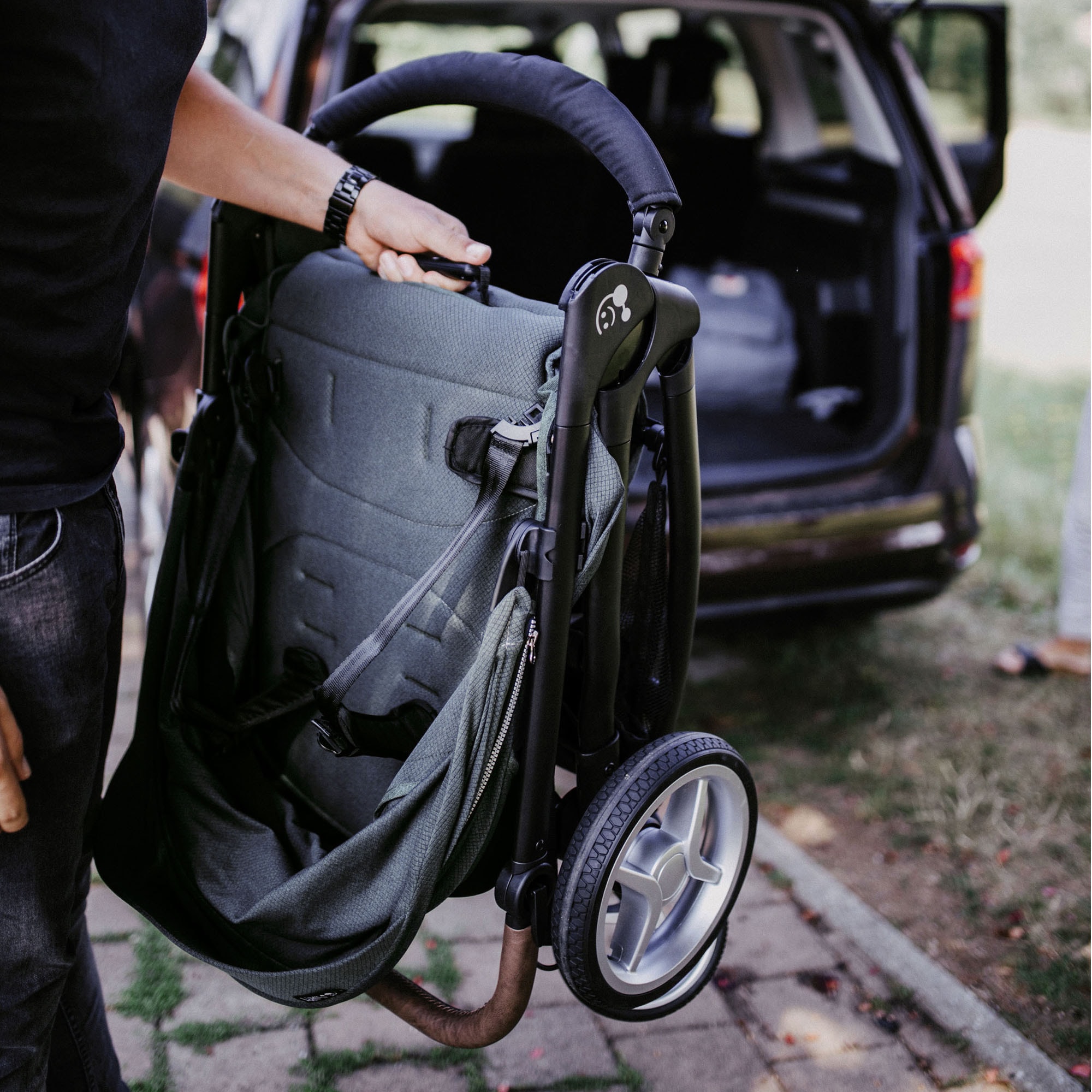 Gesslein Kinder-Buggy »Smiloo Happy +, schwarz/cognac, stahlgrau«, mit Einhand-Faltmechanismus; Kinderwagen