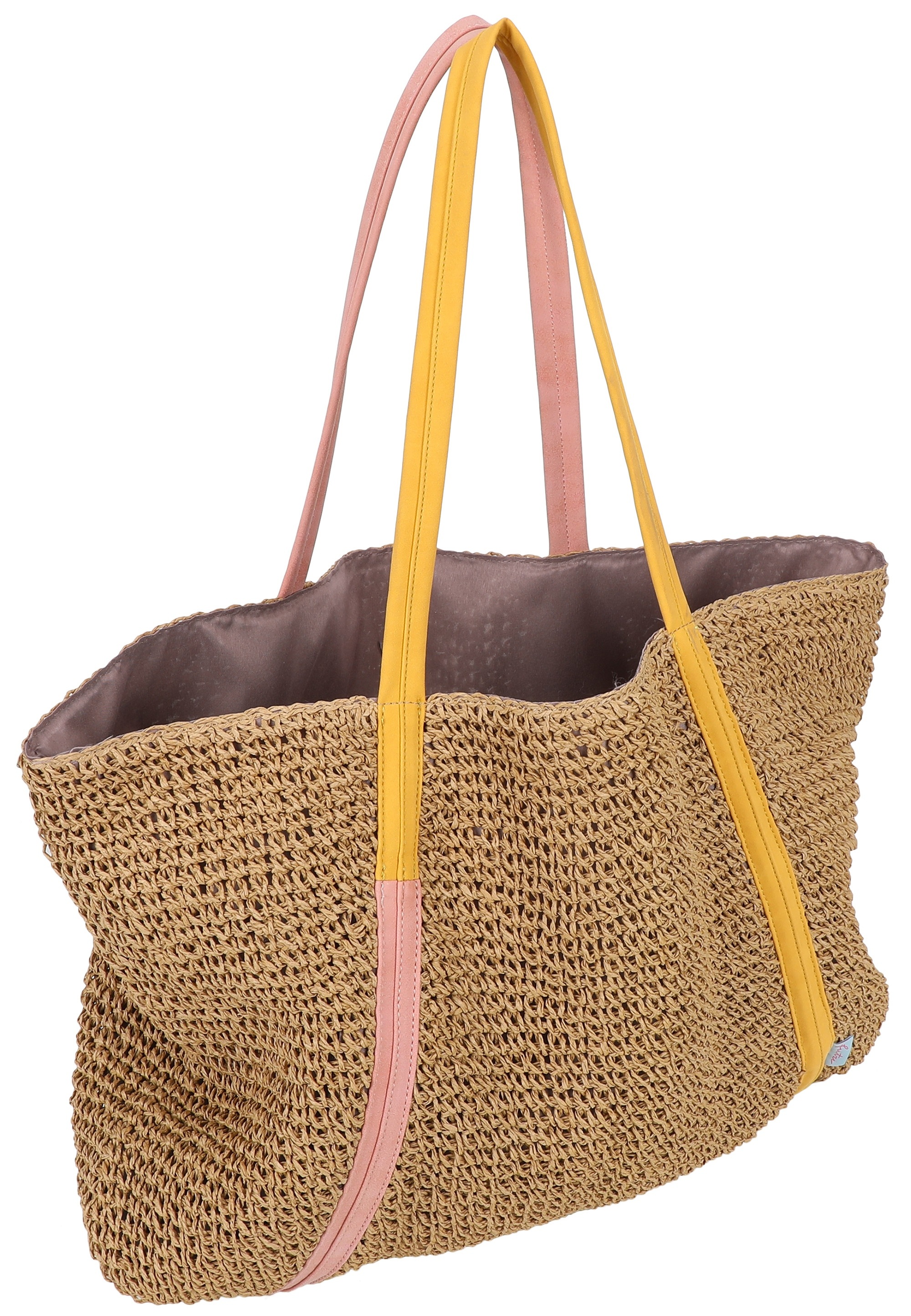 Fritzi Aus Preußen Henkeltasche FRITZI AUS PREUSSEN "Simply Shopper Nature", Herren, Gr. B/H/T: 3cm x 42cm x 63cm, gelb, rosa, Polypropylen, unifarben, Taschen, im tollen Look mit feinen Henkeln 2