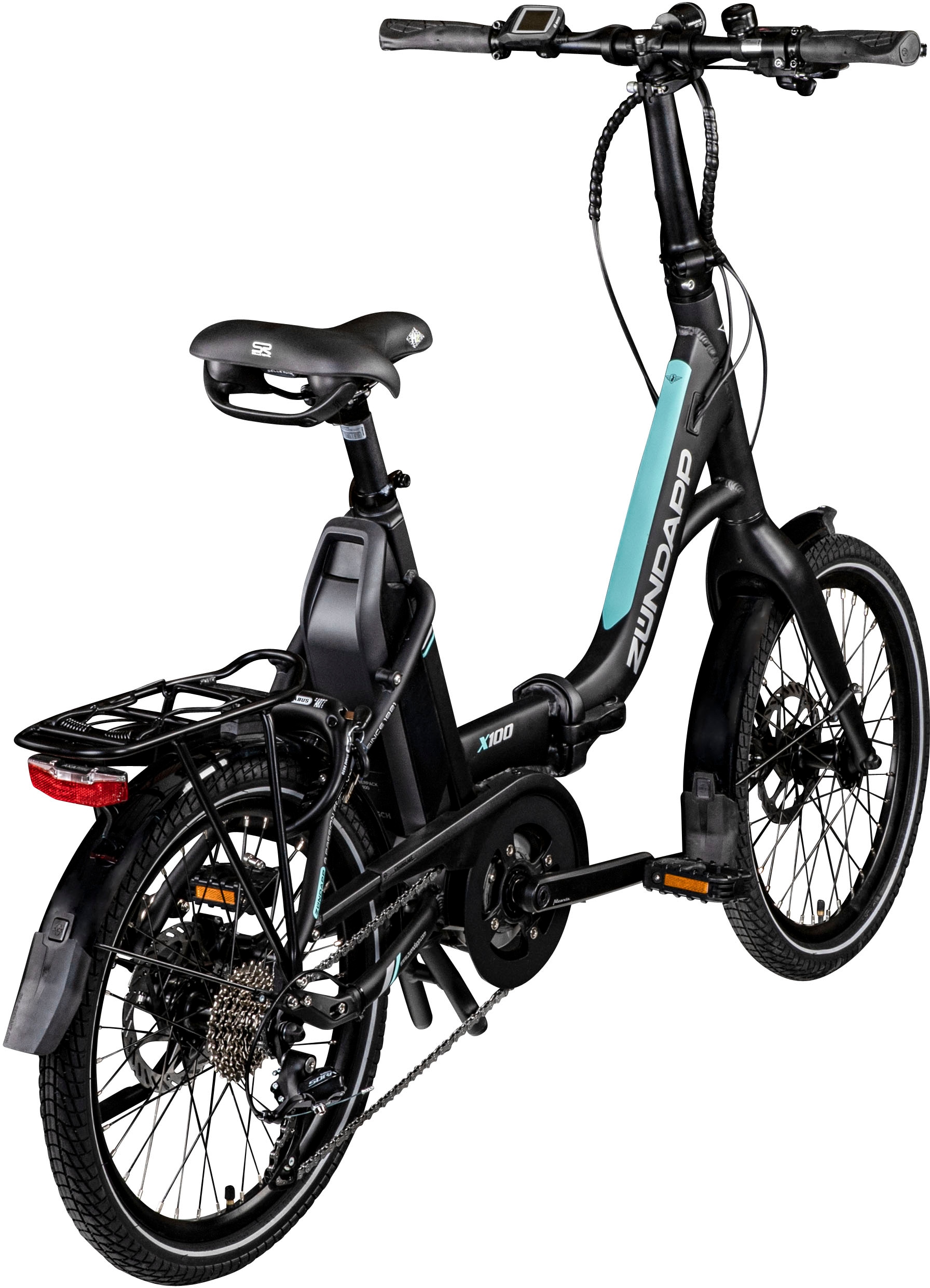 Zündapp E-Bike »X100«, 9 Gang, Shimano, Sora, Mittelmotor 250 W, Pedelec, Elektrofahrrad für Damen u. Herren, Faltrad