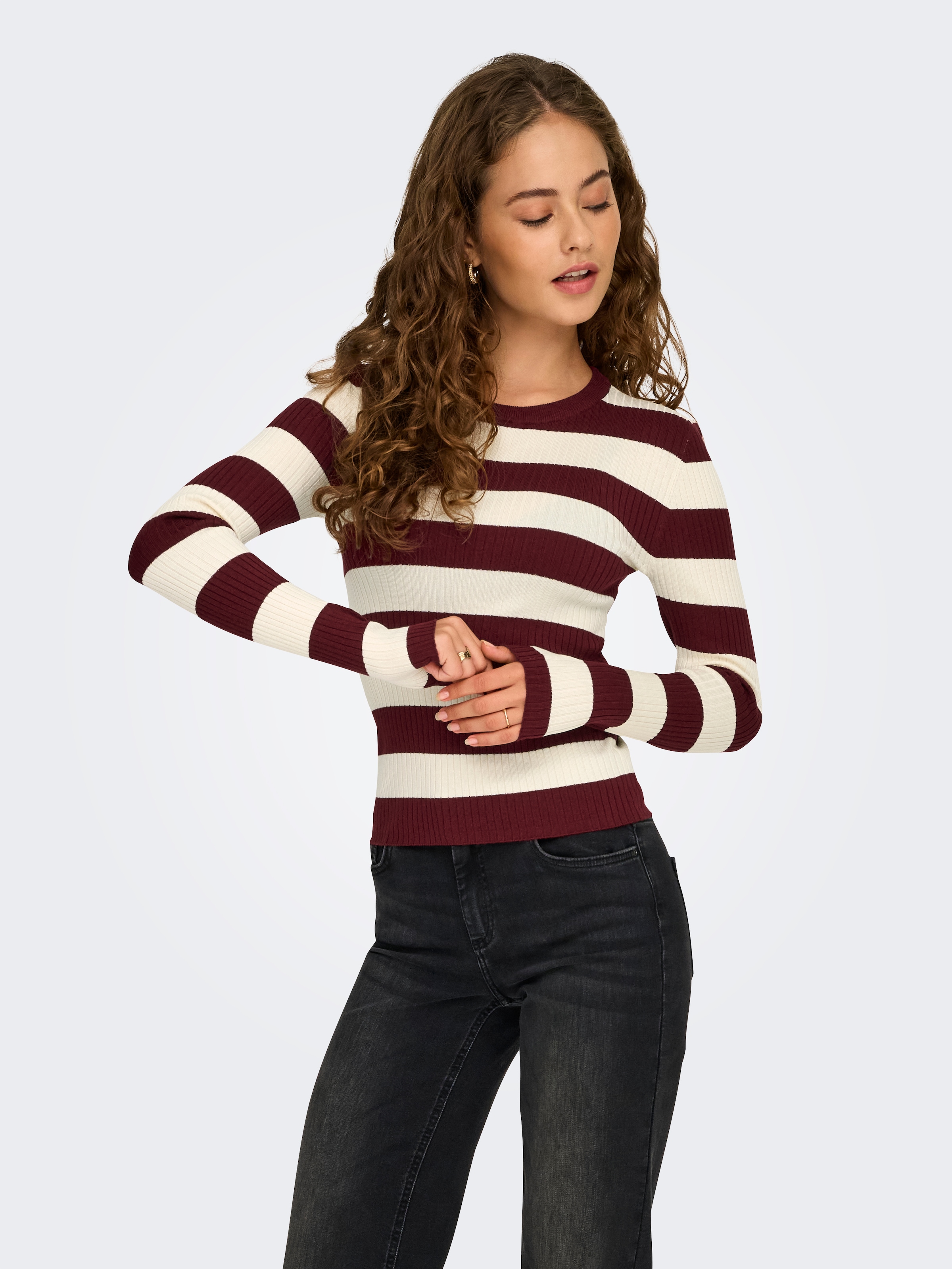 JDY Rundhalspullover "JDYPLUM L/S O-NECK PULLOVER KNT NOOS" günstig online kaufen