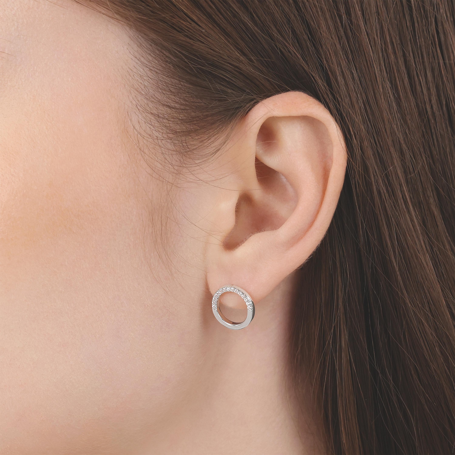 TOM TAILOR Paar Ohrstecker »Schmuck Geschenk Silber 925 Kreis rund« mit Zirkonia (synth.)