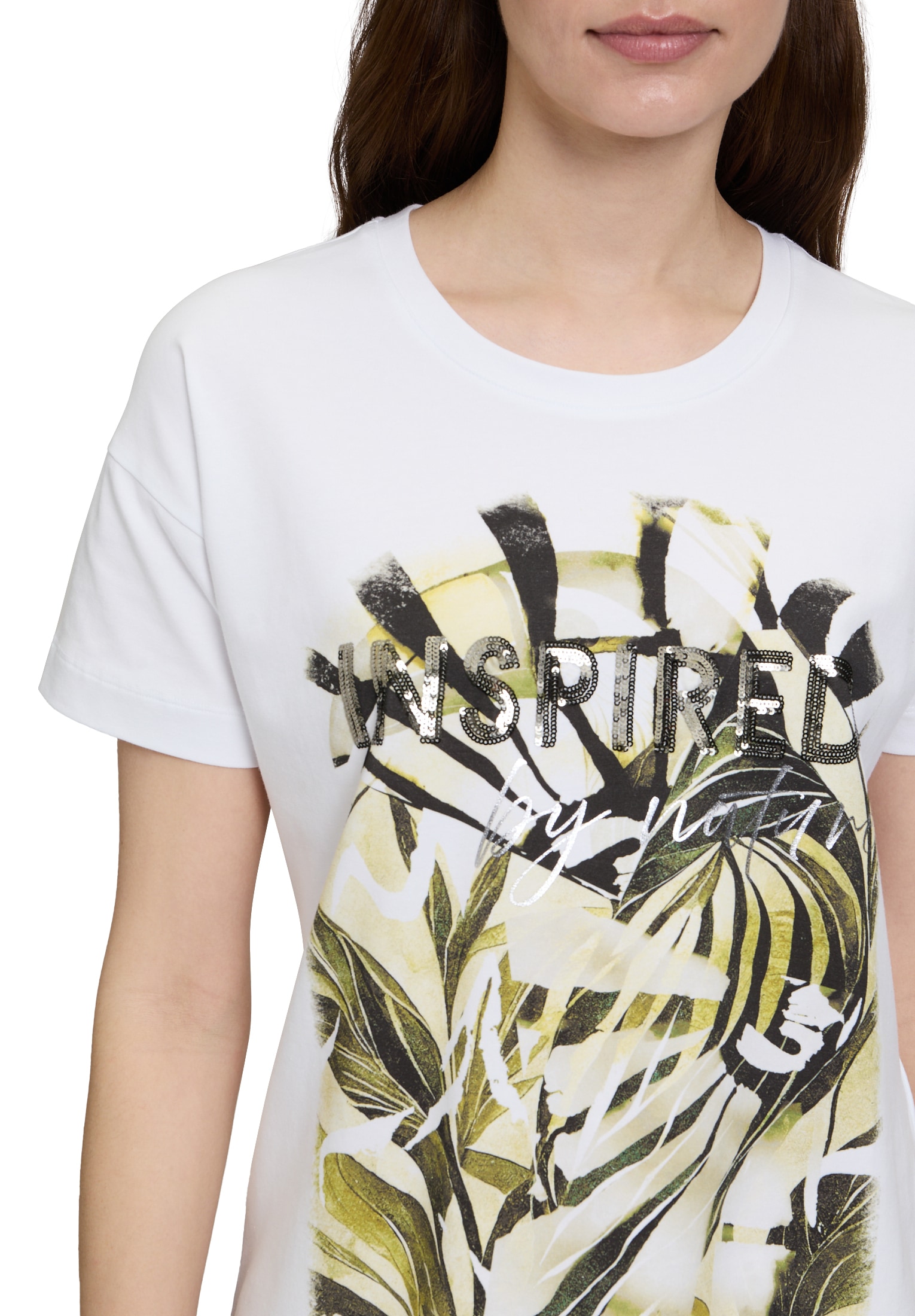 Betty Barclay Kurzarmshirt »Betty Barclay Basic Shirt mit Aufdruck«, (1 tlg.), Pailletten