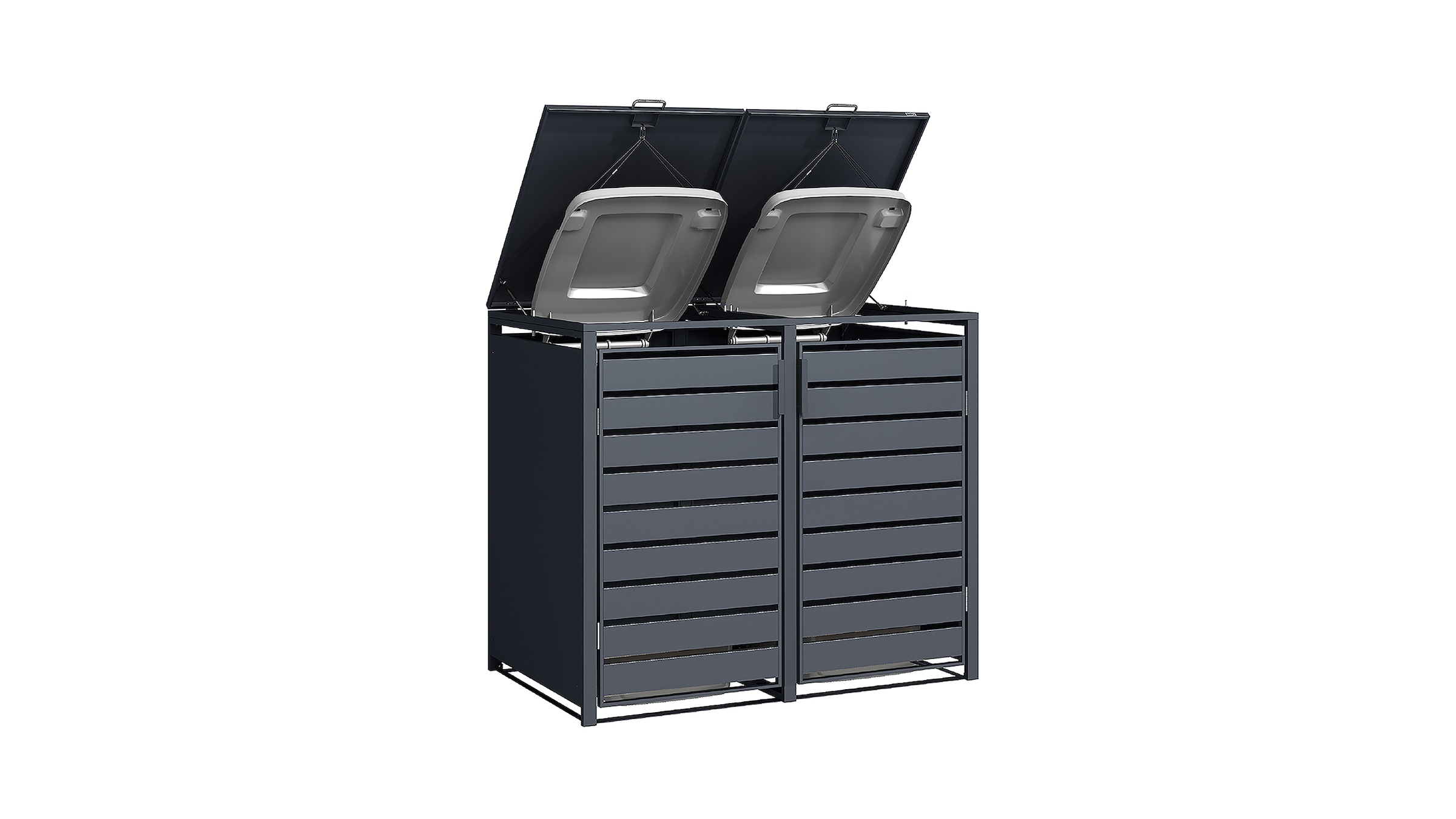 weka Mülltonnenbox »Gary« Metall pulverbeschichtet, für 2 Mülltonnen, BxTxH: 132x80x116 cm