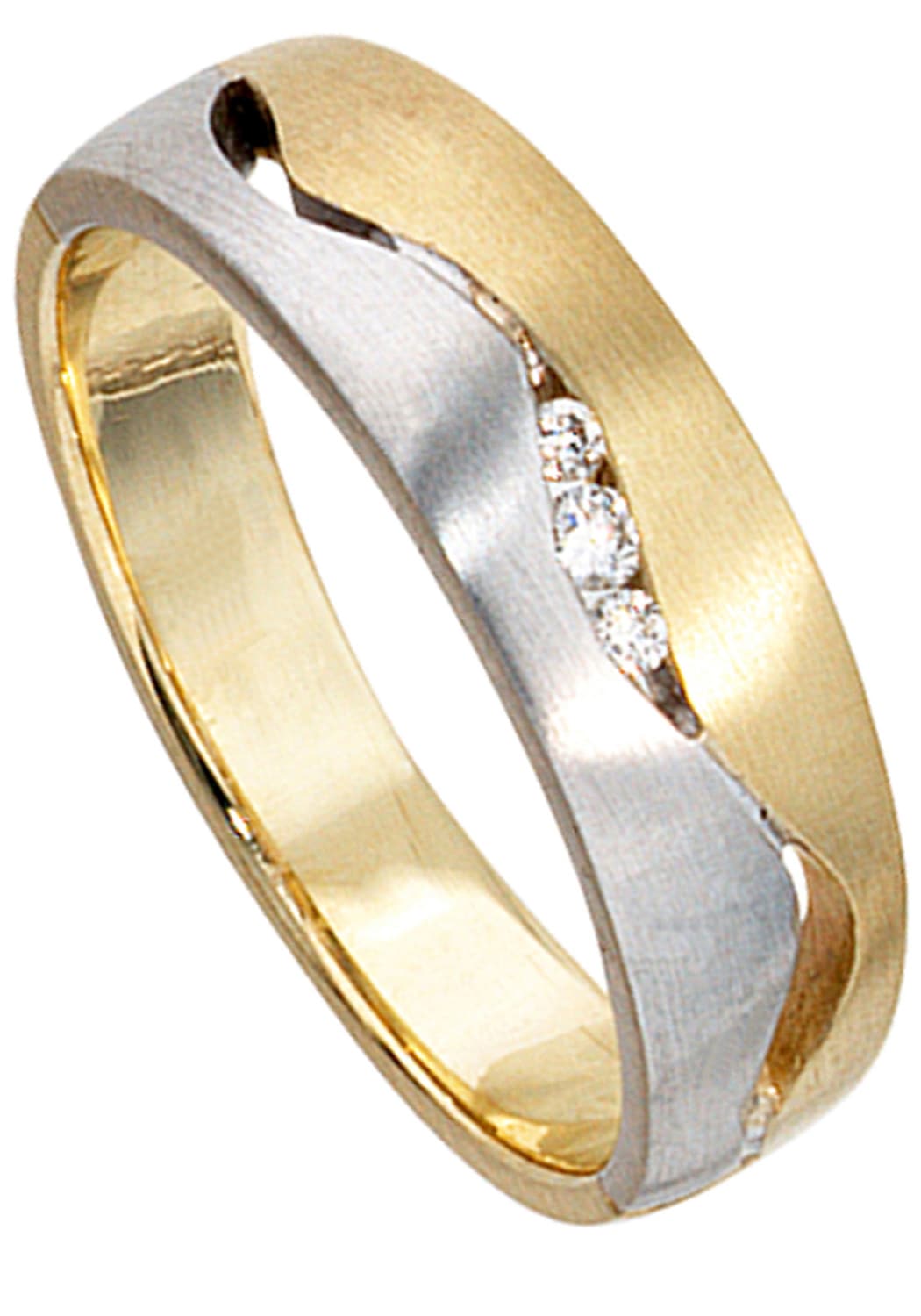 JOBO Diamantring »Ring mit 3 585 bicolor | Gold Diamanten«, kaufen BAUR