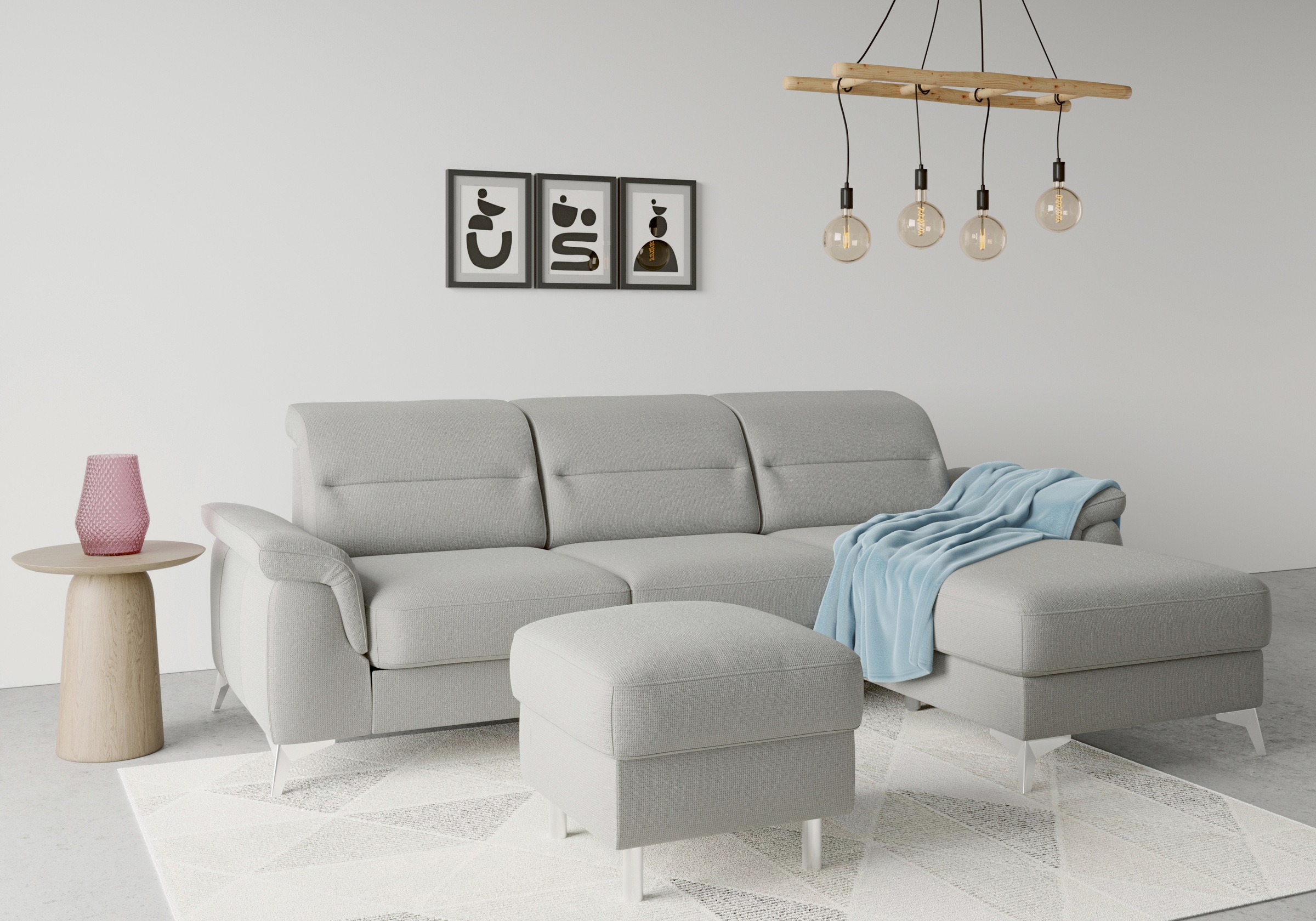 sit&more Ecksofa »Sinatra L-Form«, mit Recamiere, optinal mit Kopfteilverstellung und Armteilfunktion