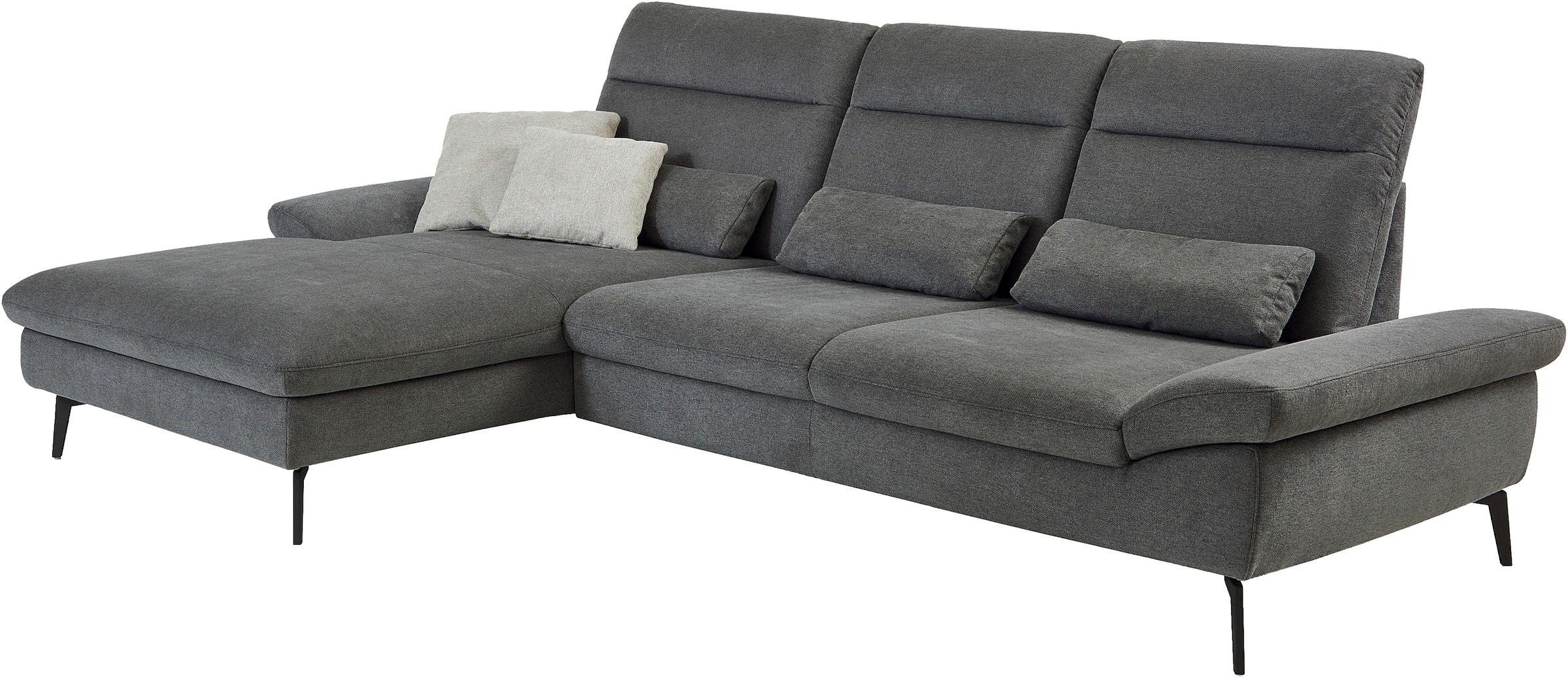 HUKLA Ecksofa »HU-HP22156 L-Form«, inkl. Kopfpolsterverstellung, optional mit Sitztiefenverstellung