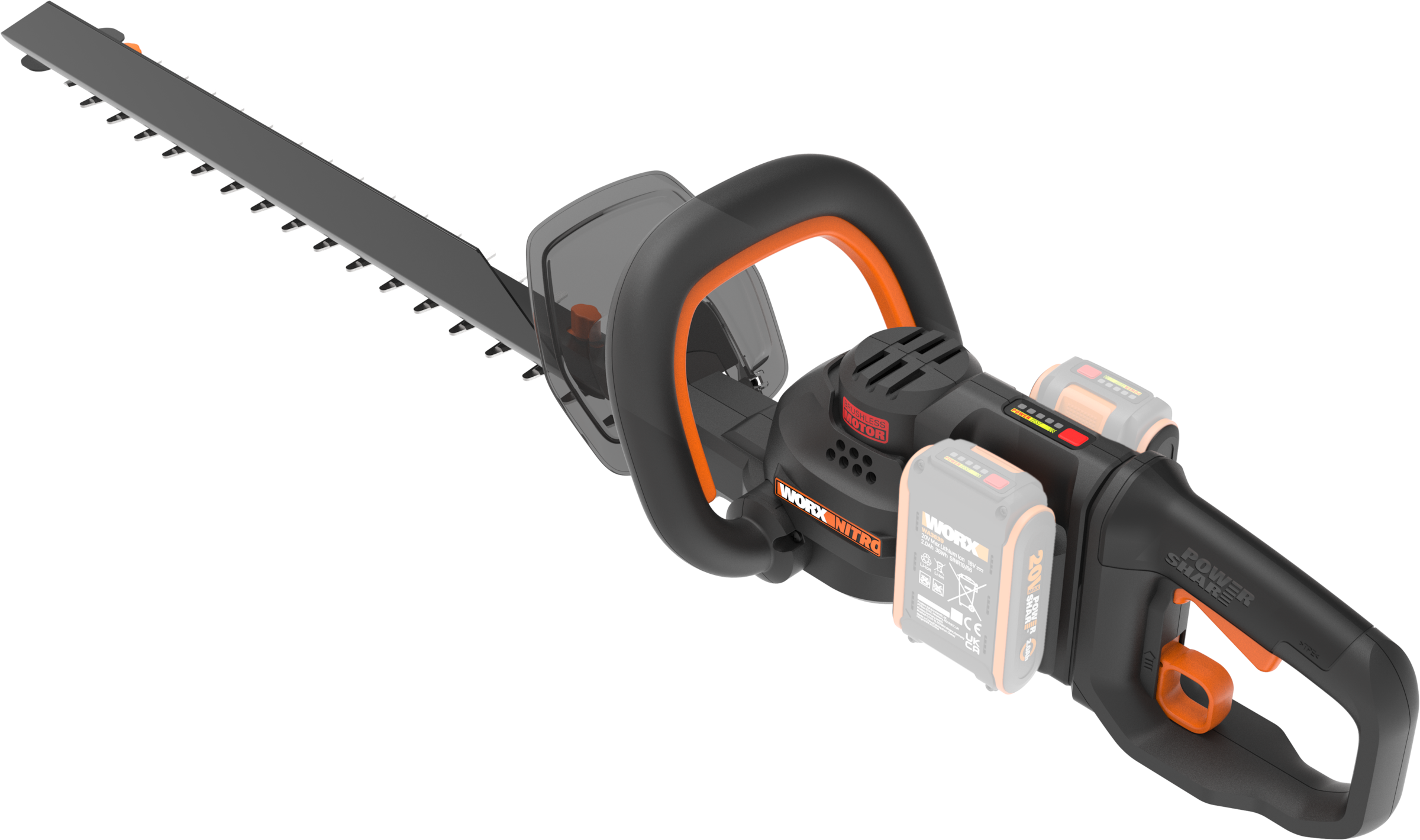 Worx Akku-Heckenschere »WG286E.9 Nitro Profi«, 58 cm Schnittlänge, 27 mm Zahnabstand, ohne Akku und Ladegerät