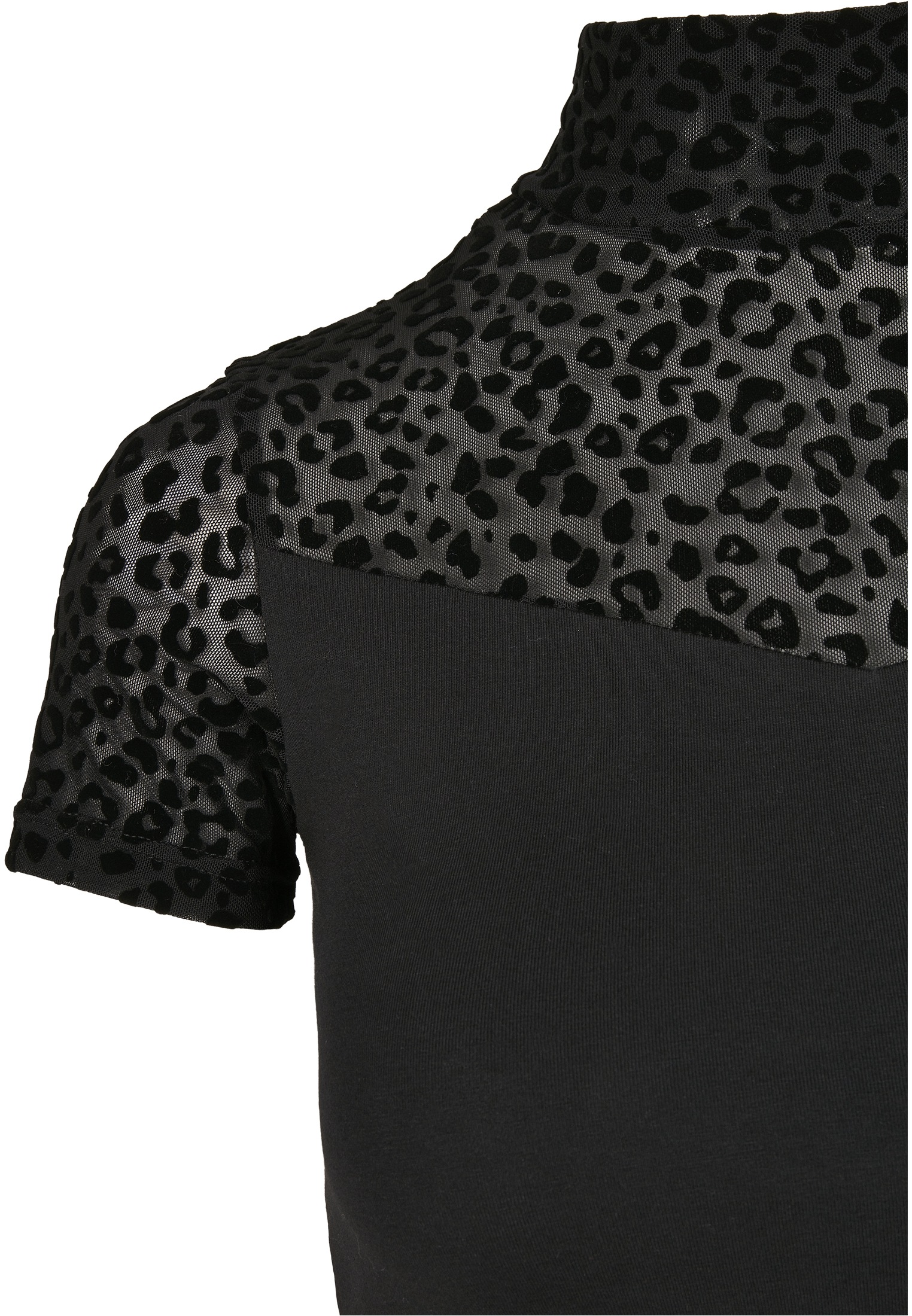 URBAN CLASSICS T-Shirt »Urban Classics Damen Ladies Flock Lace Turtleneck Tee«, (1 tlg.)