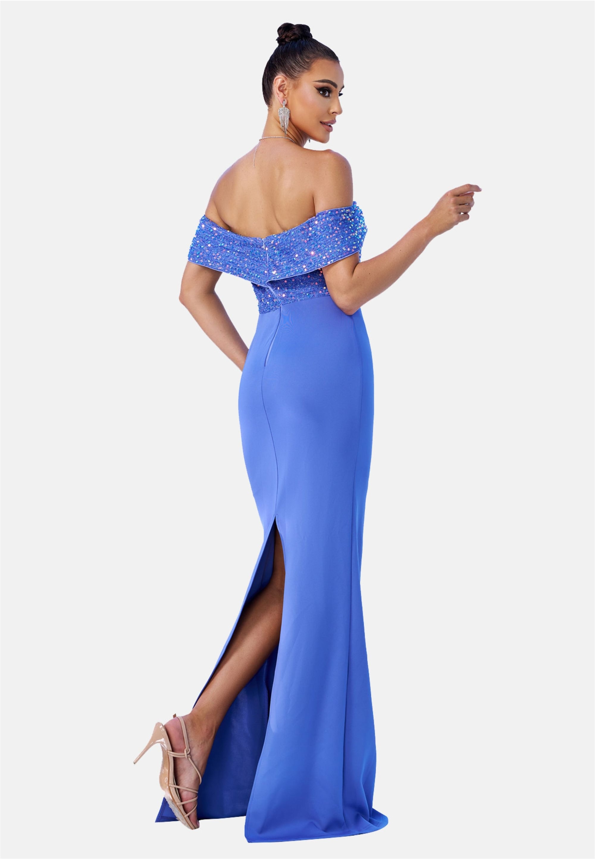 Moda Minx Jerseykleid, im schulterfreien Design