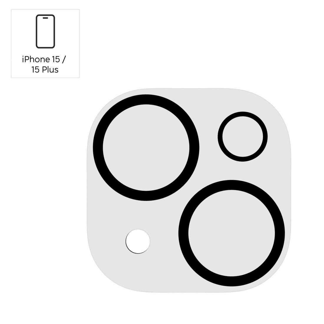 Hama Kameraschutzglas »Kameraschutz "Cam Protect" für Apple iPhone 15/15 Plus«, für Apple iPhone 15/15 Plus, stoßfest, kratzfest