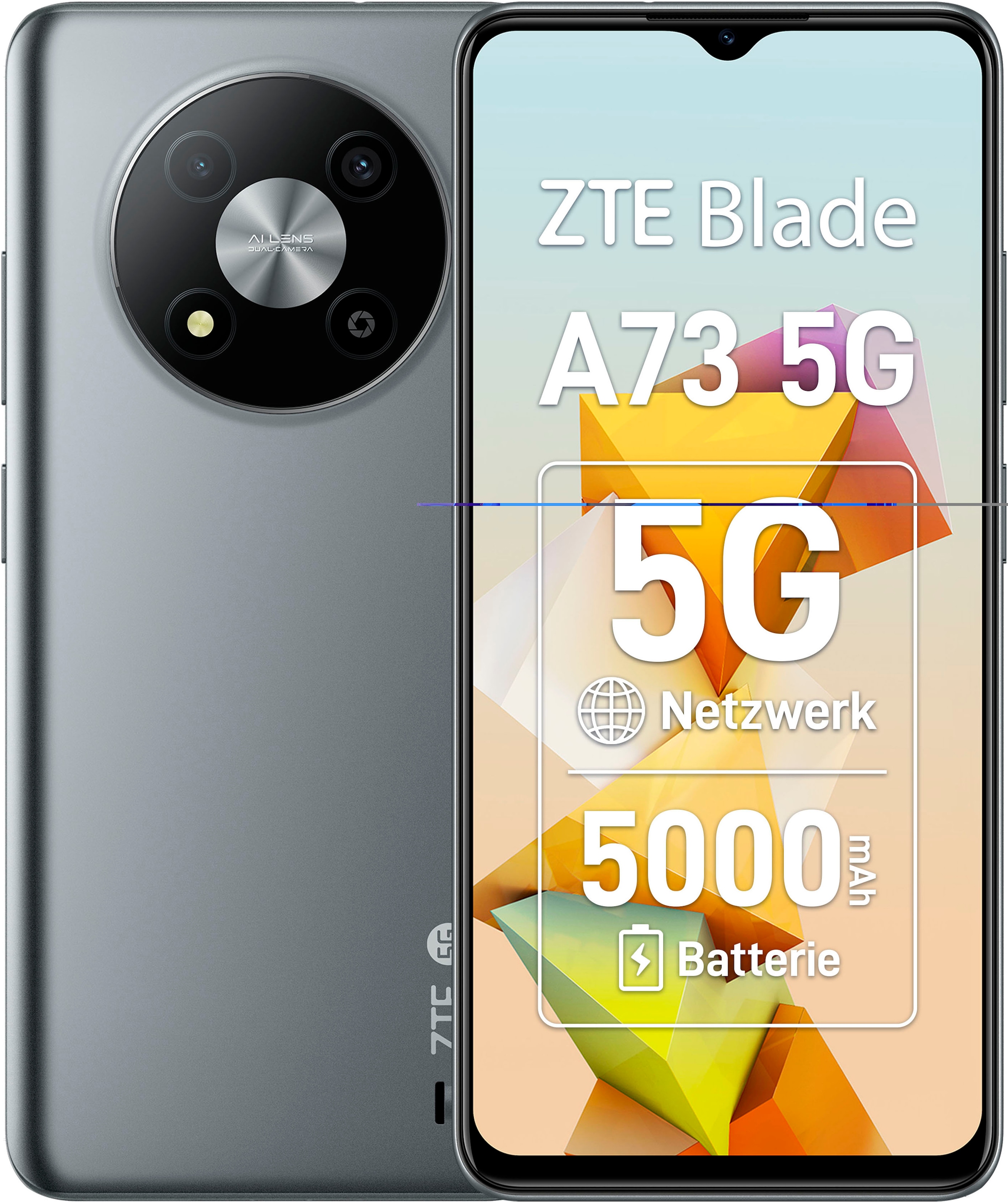 Smartphone »Blade A73 5G«, grau, 16,56 cm/6,52 Zoll, 128 GB Speicherplatz, 50 MP Kamera