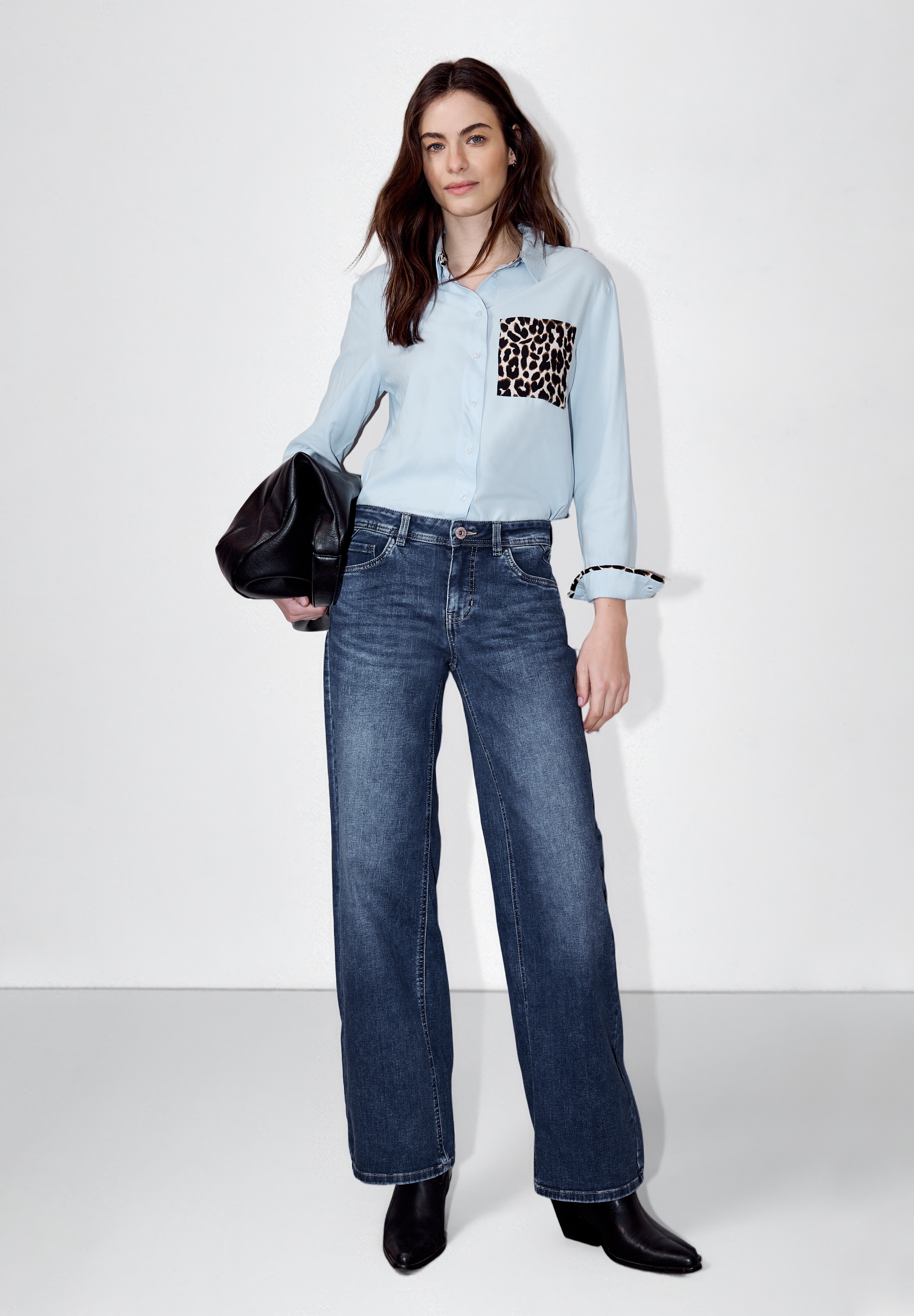 STREET ONE STUDIO Comfort-fit-Jeans mit Wide Legs