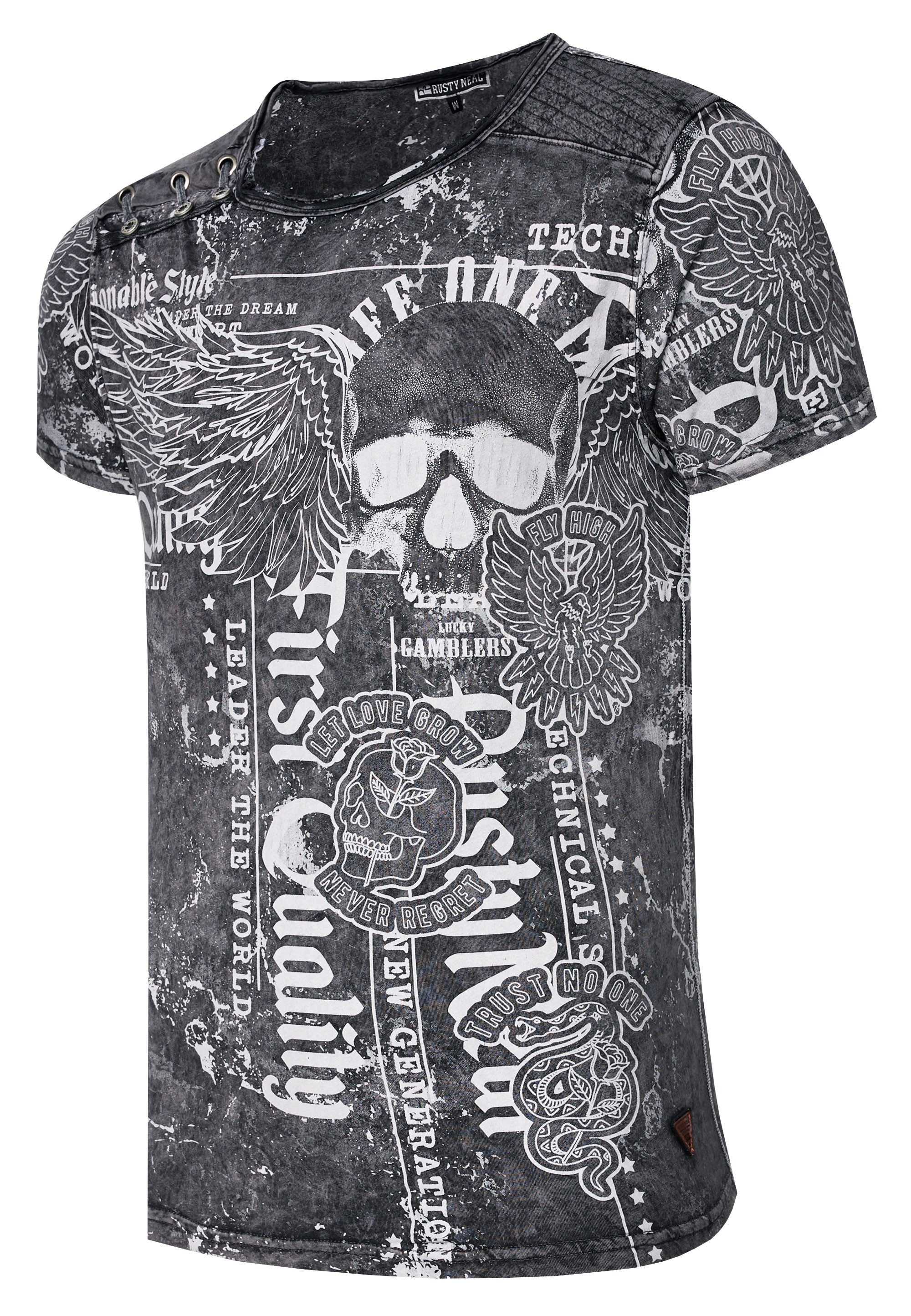 Rusty Neal T-Shirt »Rusty Neal«, mit Allover-Print