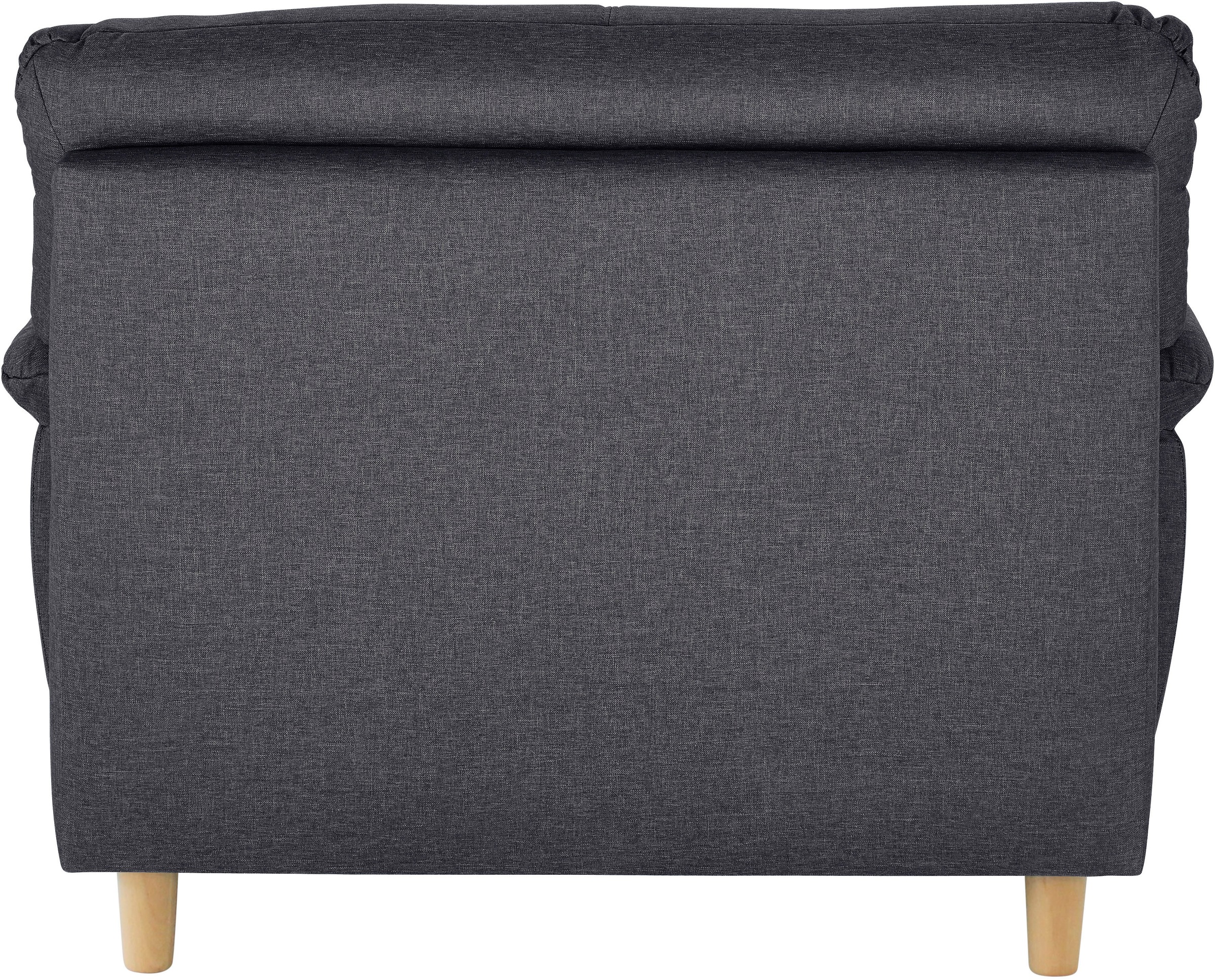 TRENDMANUFAKTUR Sessel »Cecilia, Loungesessel, italienisches Design, bequeme Armlehnen«, aufwendige Rückenverarbeitung für hohen Sitzkomfort, Holzfuß