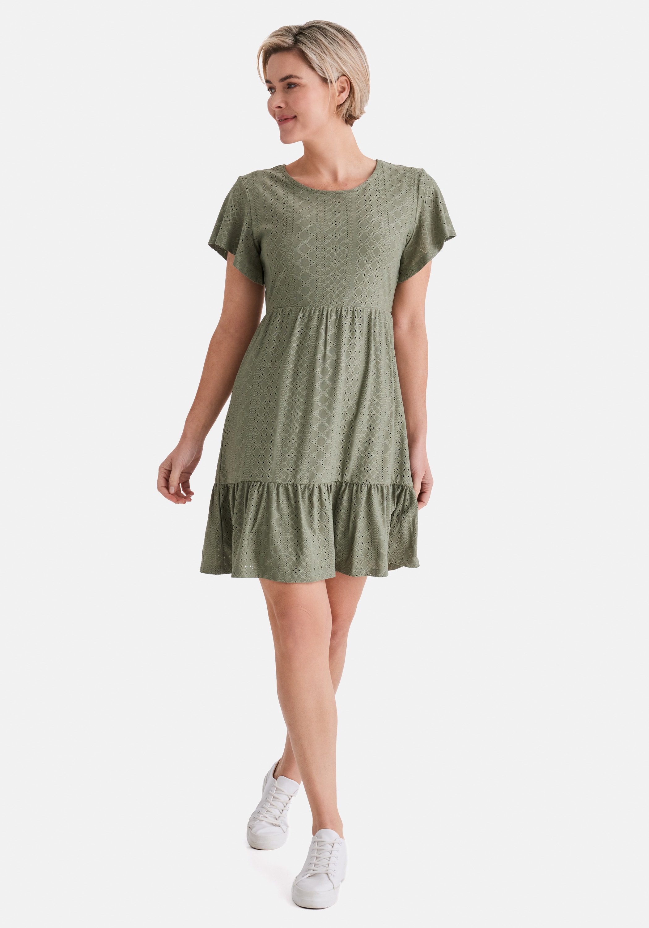 STOOKER WOMEN Spitzenkleid "KIRA Kleid" Kurzarmkleid Spitze elastisch tailliert für Damen