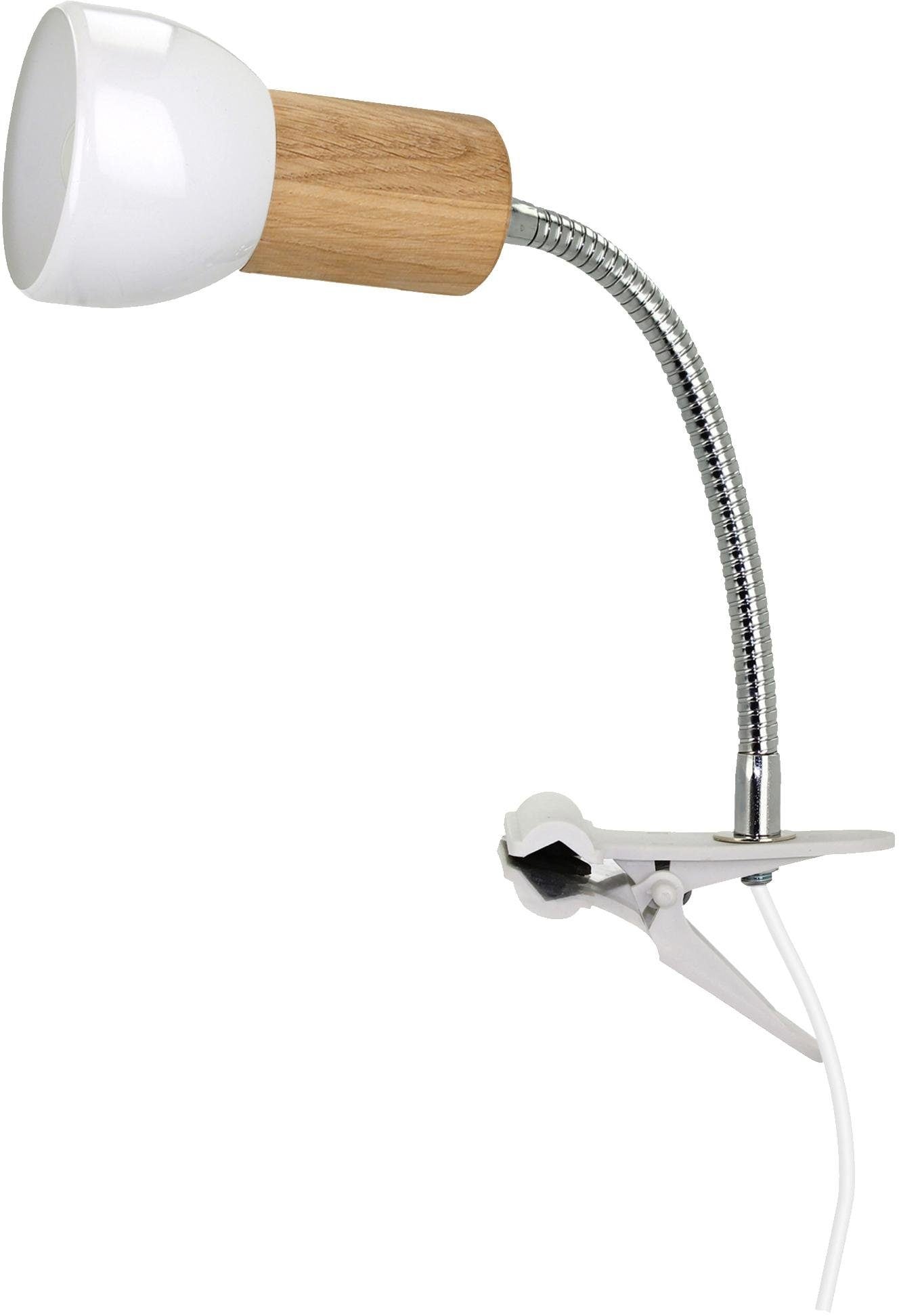 SPOT Light Klemmleuchte »SVENDA FLEX«, 1 flammig-flammig, Naturprodukt aus  Massivholz, Nachhaltig, flex. Arm, Schirm aus Metall | BAUR