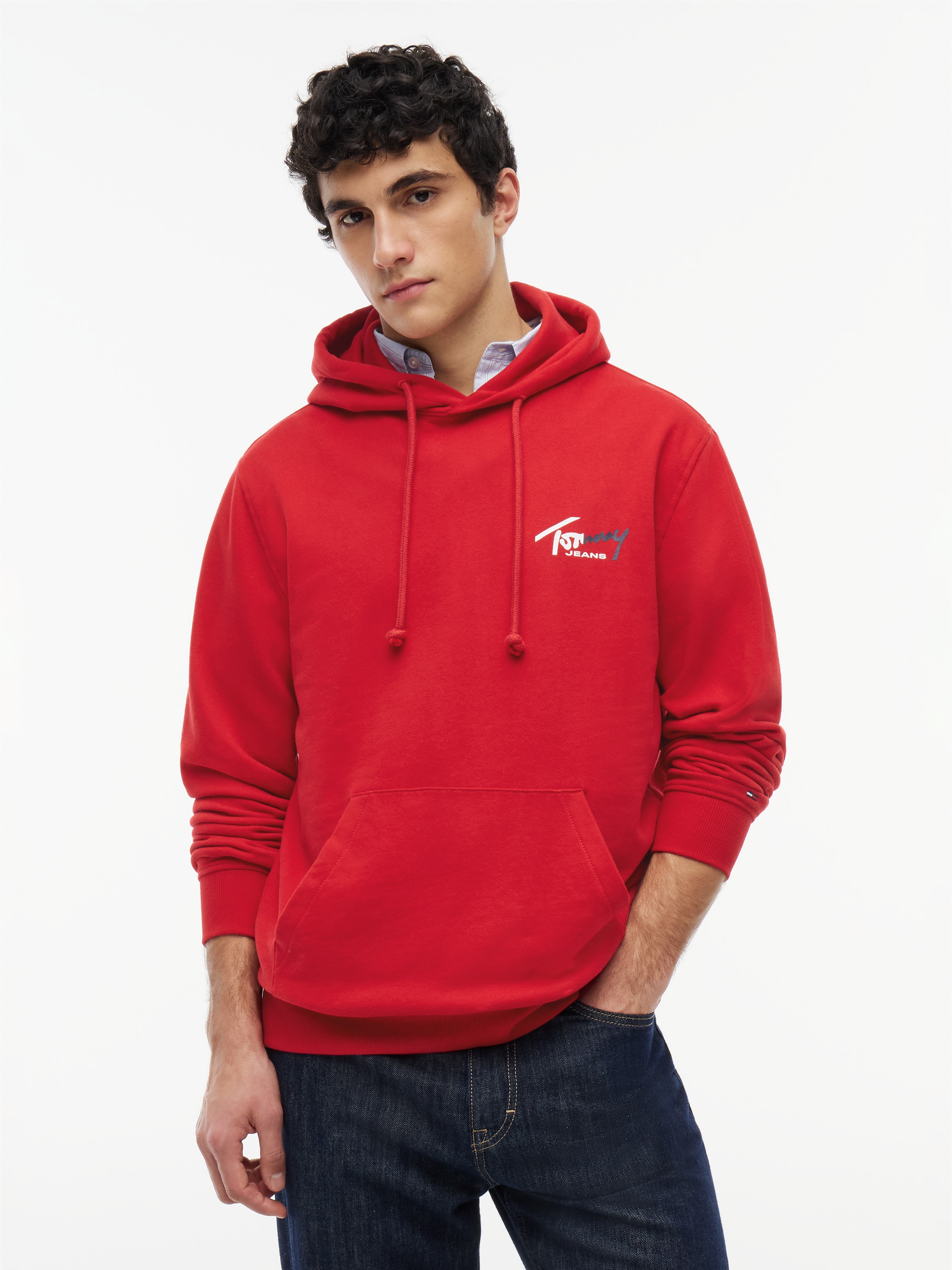 Tommy Jeans Kapuzensweatshirt "TJM REGULAR ENTRY SIGN", Regular fit, mit Kordelzug
