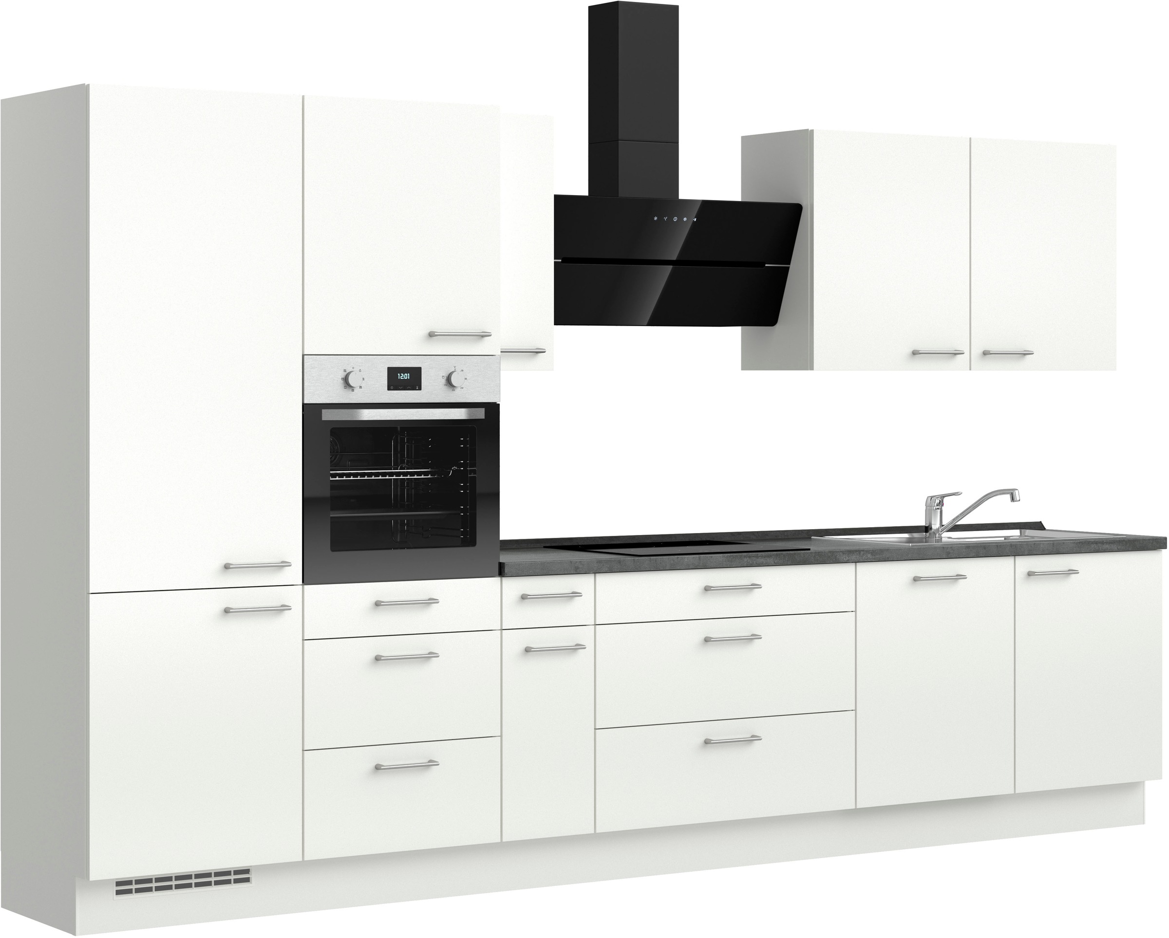 nobilia® Küchenzeile »"Laser II"«, vormontiert, Ausrichtung wählbar, Breite 360 cm, wahlw. mit E-Geräten