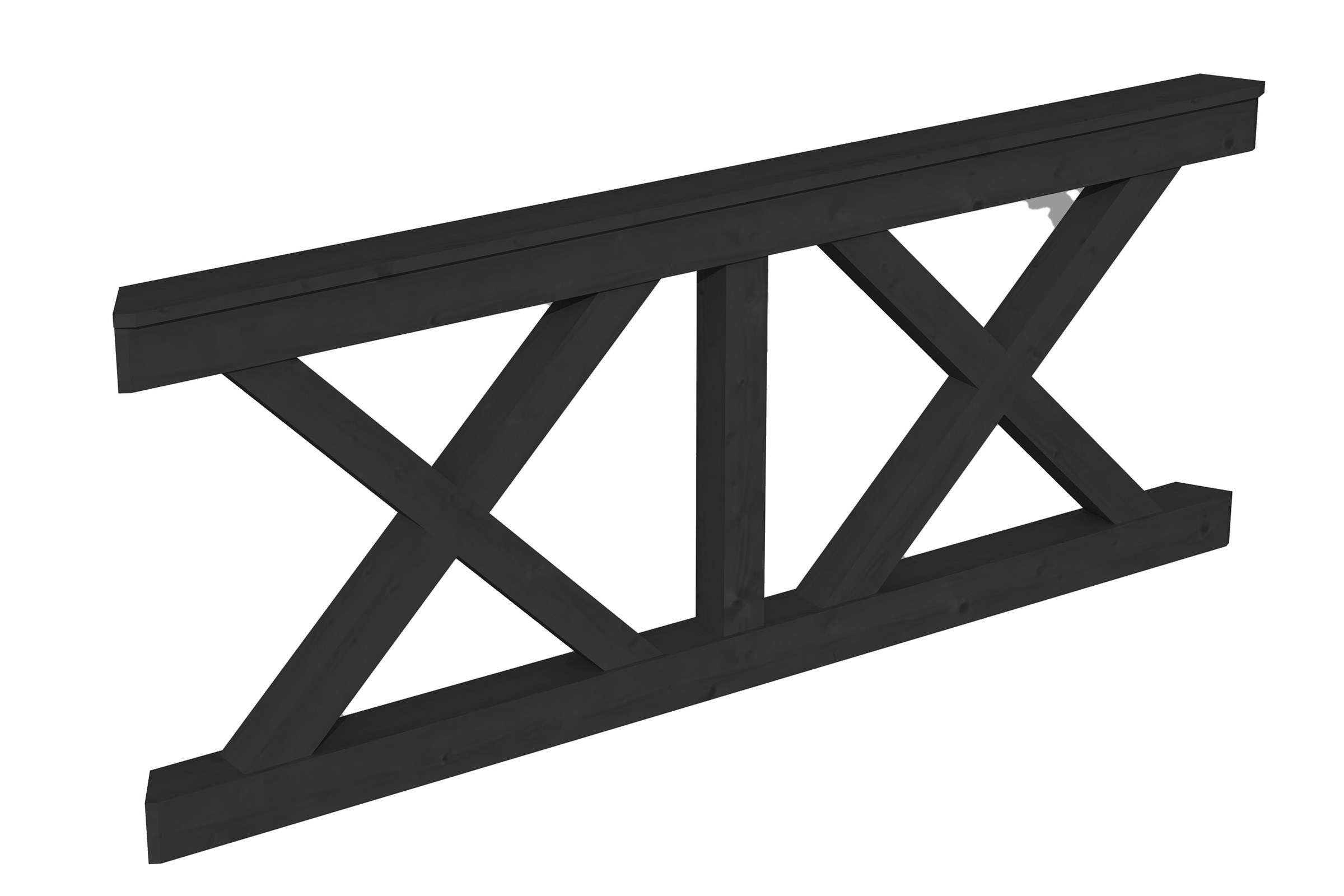 Brüstungsgeländer SKANHOLZ, H:84cm L:210cm, grau, Geländer, "Andreaskreuz"