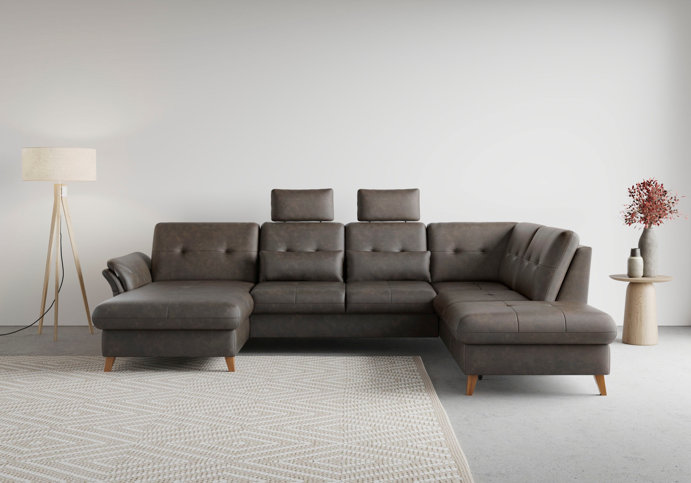 sit&more Wohnlandschaft »Göteborg«, inkl. Sitztiefenverstellung, wahlweise mit Bettfunktion & Bettkasten