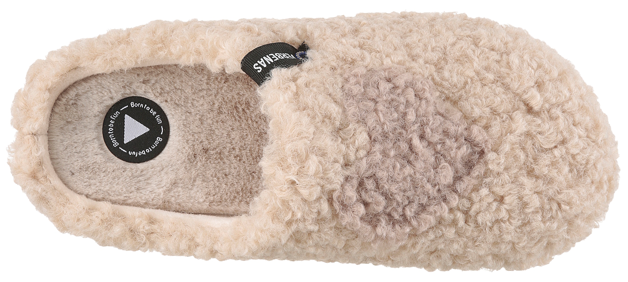 VERBENAS Pantoffel »York Curly«, Homeslipper, Hausschuh, Wohlfühlschuh mit Label