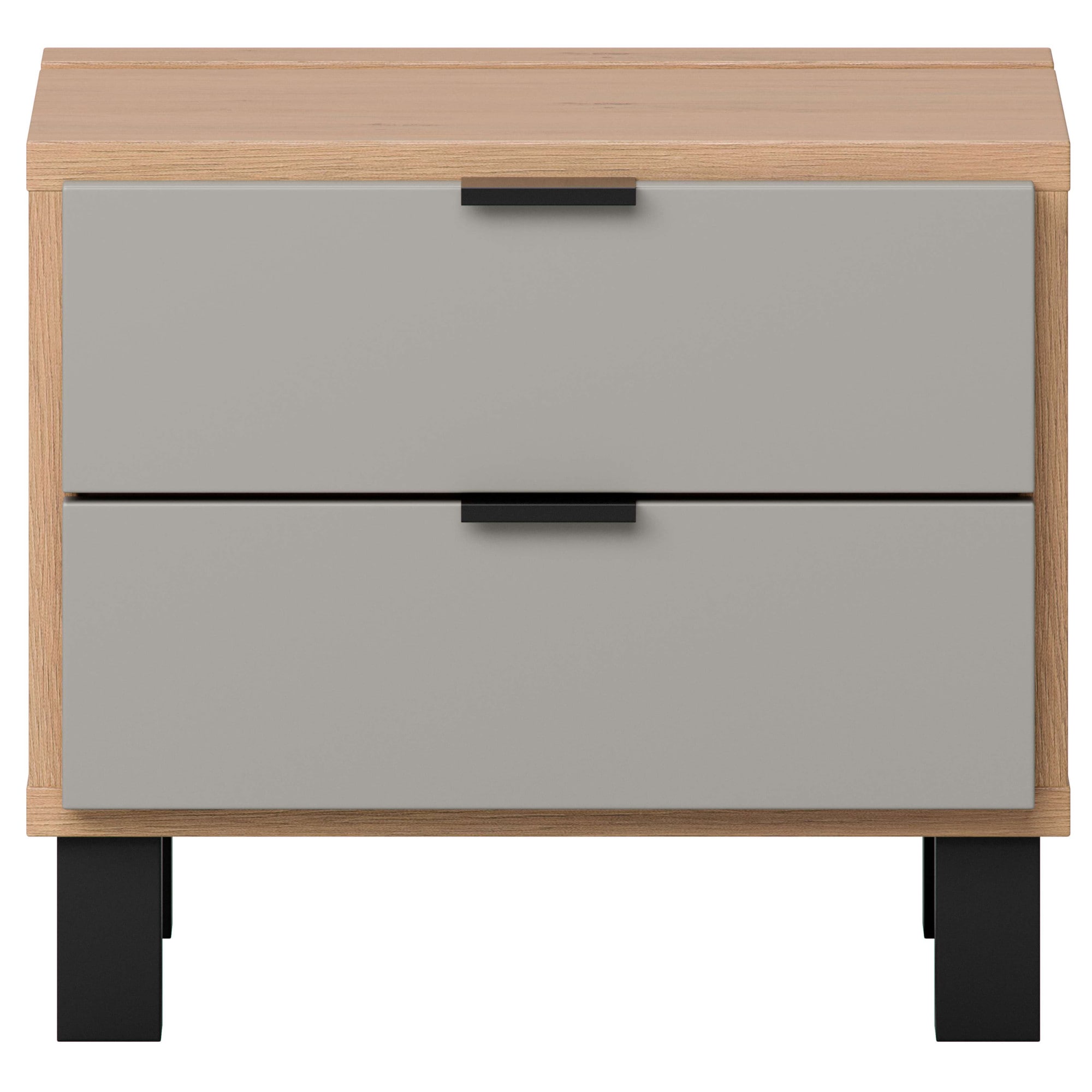 VOX Nachttisch »SIMPLE Nachtkommode mit 2 Schubladen, Maße B/T/H: 45/38/39 cm«, Nachtschrank in 3 Farben erhältlich, Metallgriffe