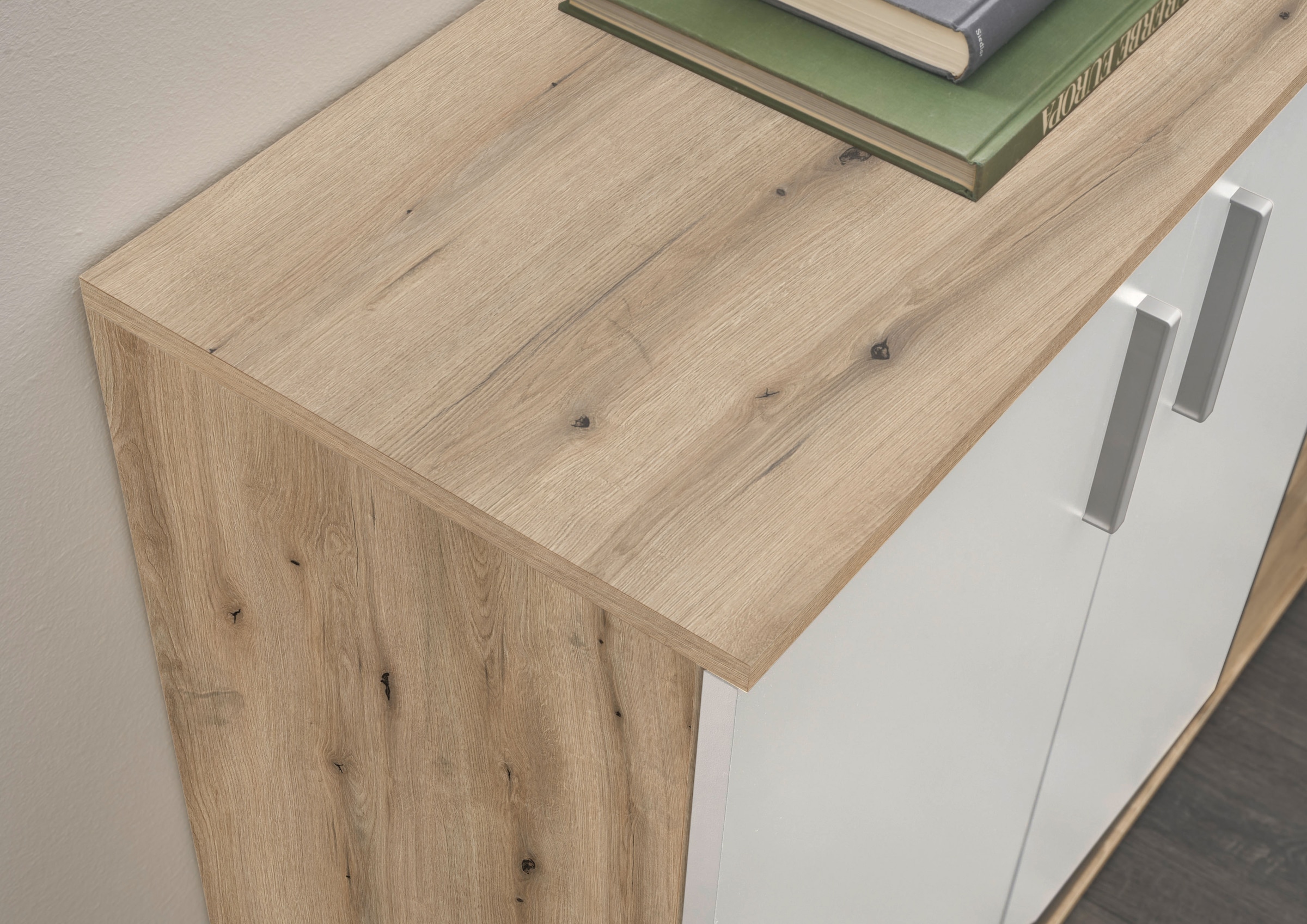 HBZ Kommode »BC-Drift-2, Universalschrank Stellmaß BxHxT 80x84x35 cm«, (1 St.), Kommode mit 2 Türen, 2 Schubkästen, 1 Einlegeboden