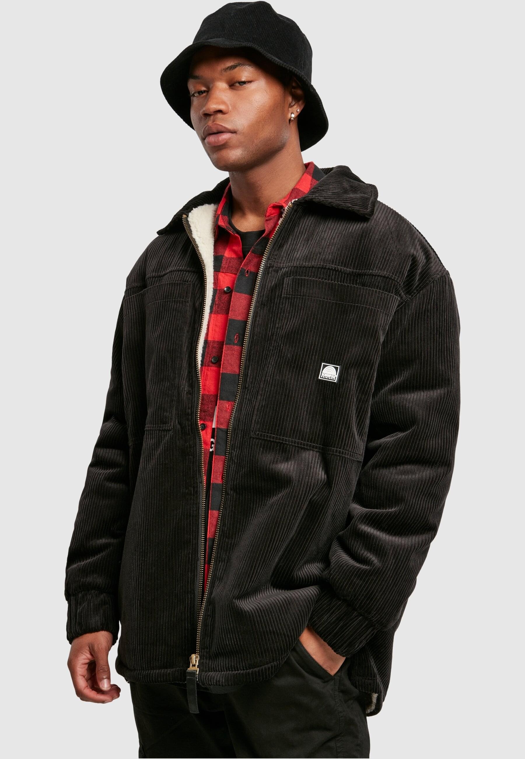 Southpole Allwetterjacke »Southpole Herren Southpole Corduroy Sherpa Jacket«, (1 St.), ohne Kapuze