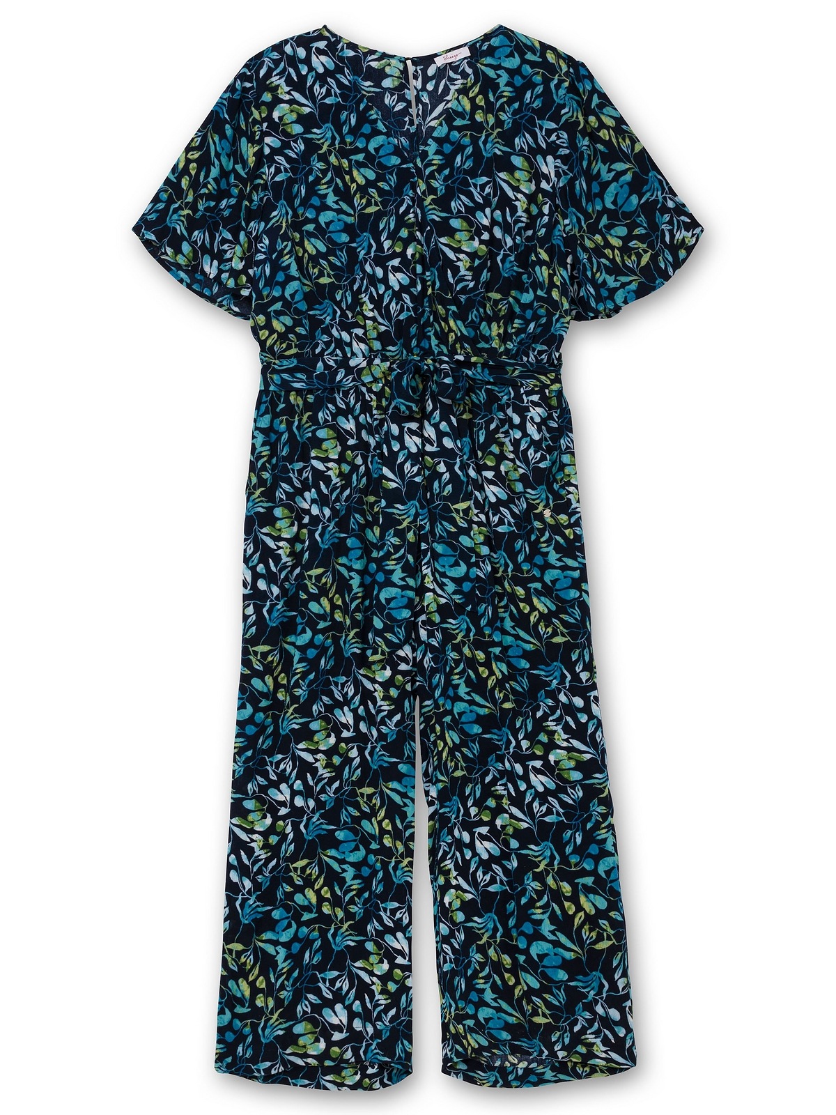 Sheego Jumpsuit »Große Größen«, in Wickeloptik, mit Cut-out-Ärmeln