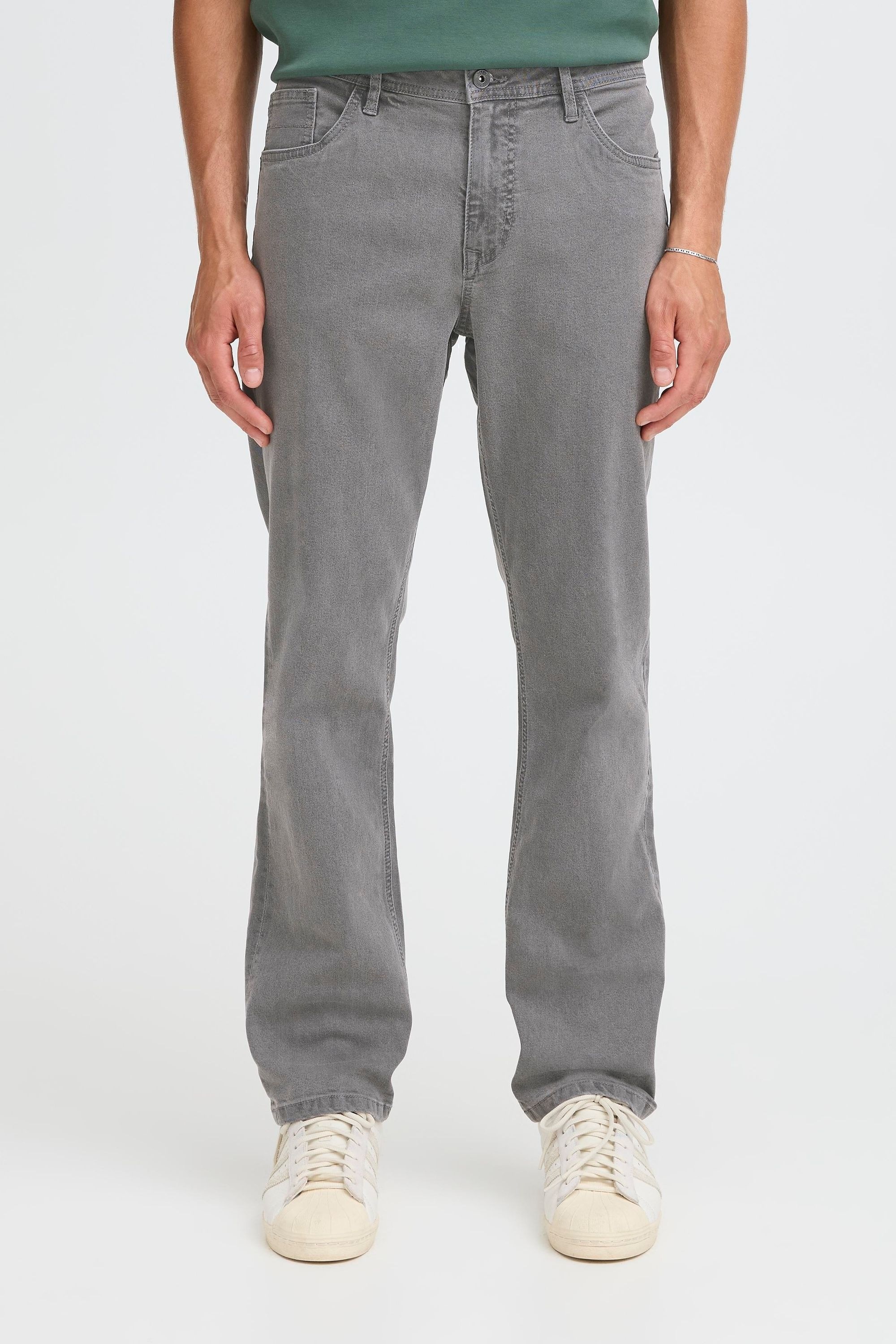 !solid Straight-Jeans SOLID "Straight-Jeans SDPAYDO", Herren, Gr. 30, Länge 32, grau (grau denim), Obermaterial: 68% Baumwolle CO. 27% Polyester PES. 3% Viskose CV. 2% Elasthan EL., Jeans Straight-Jeans 2