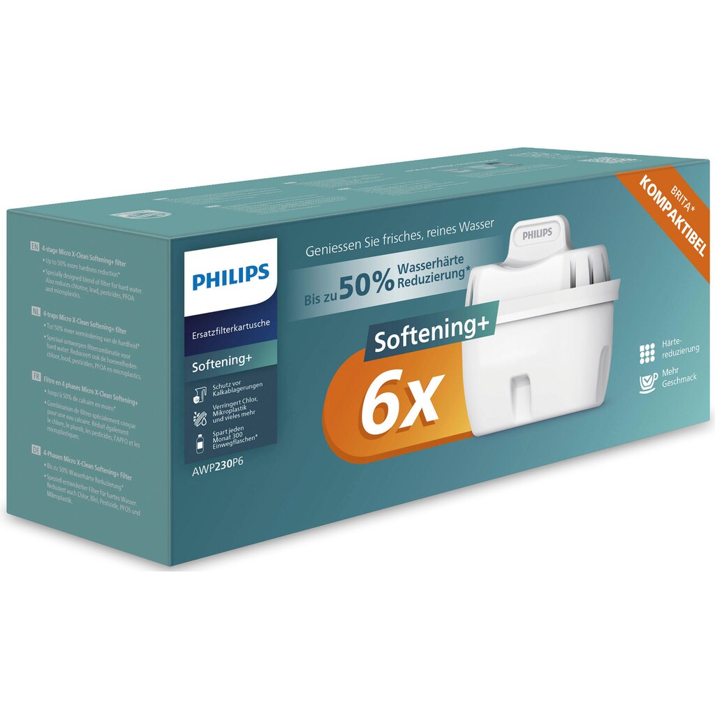 Philips Kalk- und Wasserfilter »Micro X-Clean Softening«, (6 tlg.)