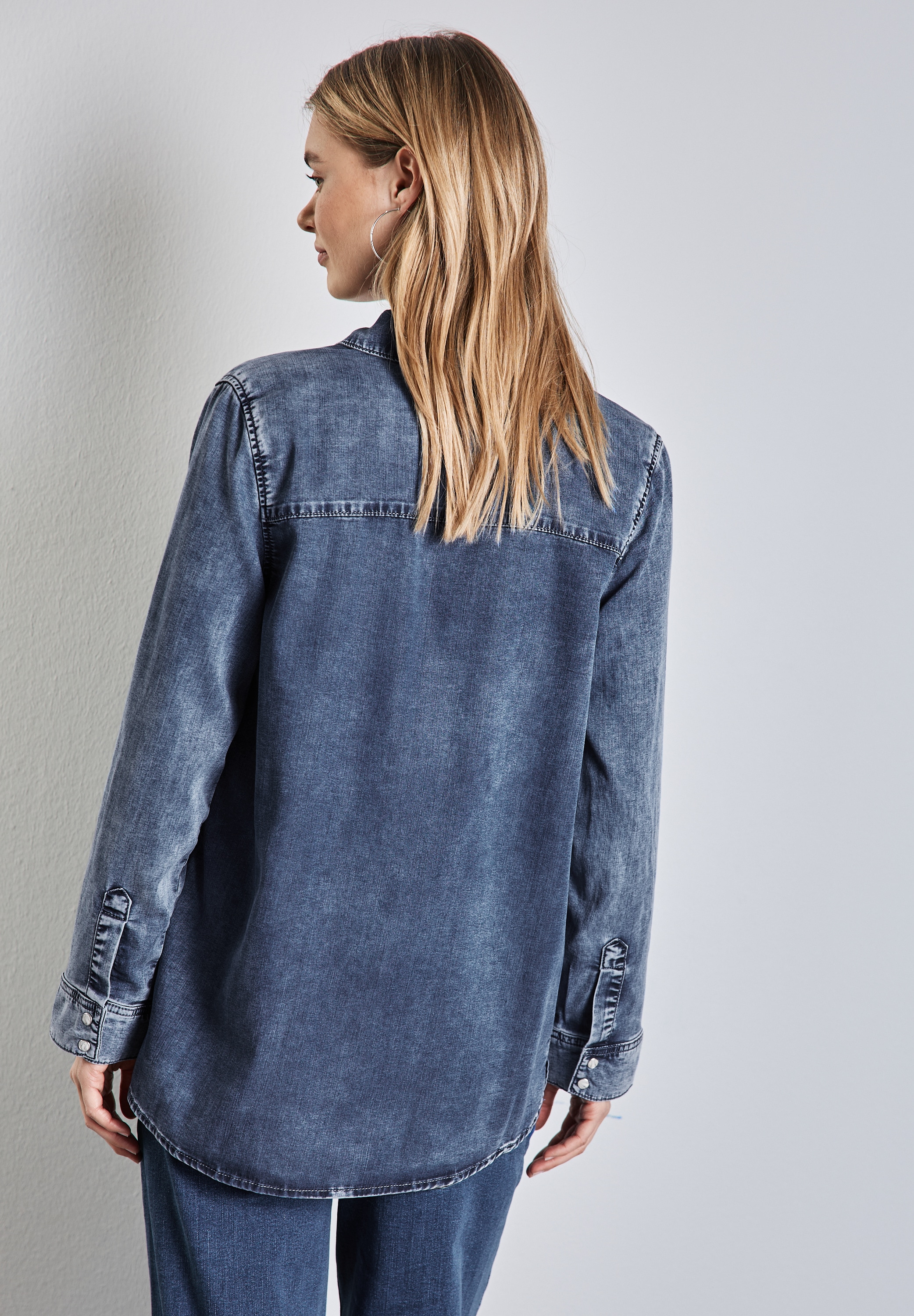 STREET ONE Jeansbluse, mit Knopfleiste