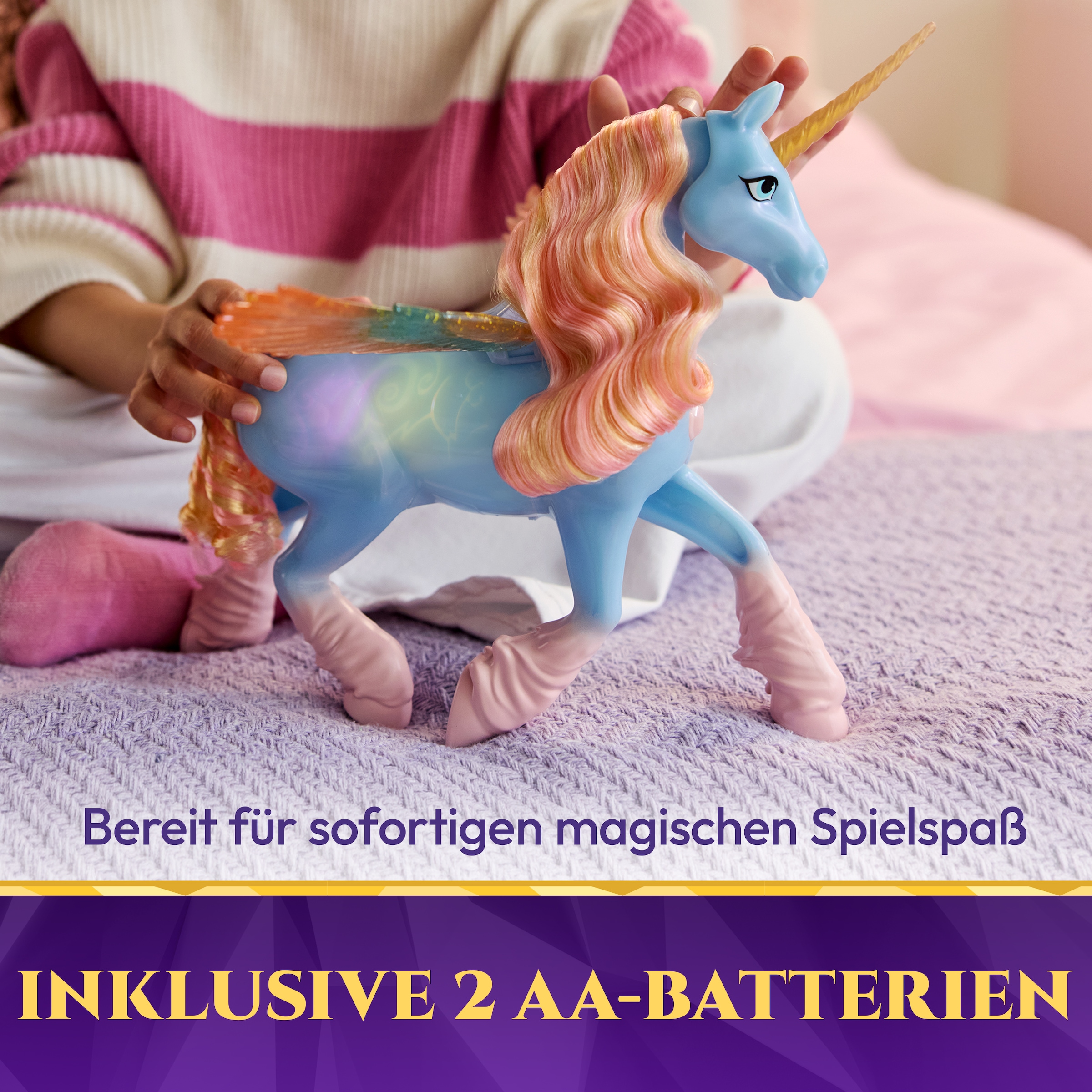 Spin Master Anziehpuppe »Unicorn Academy - Glow Magic Skywind, interaktives Einhorn« mit Licht und Sound