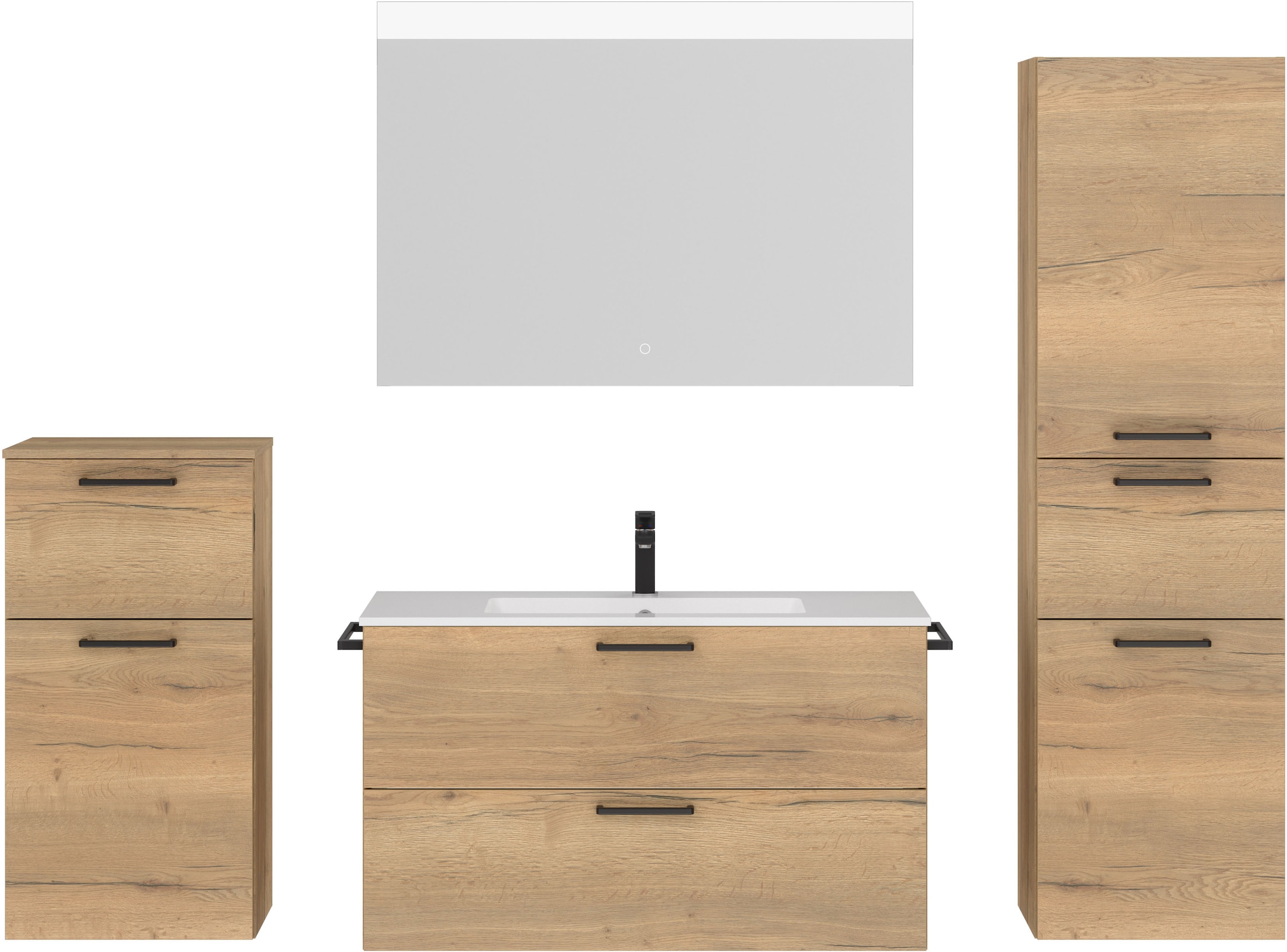 nobilia Badmöbel-Set "Tolvina" vormontiert, mit Soft-Close, 4 Stk. tlg. günstig online kaufen