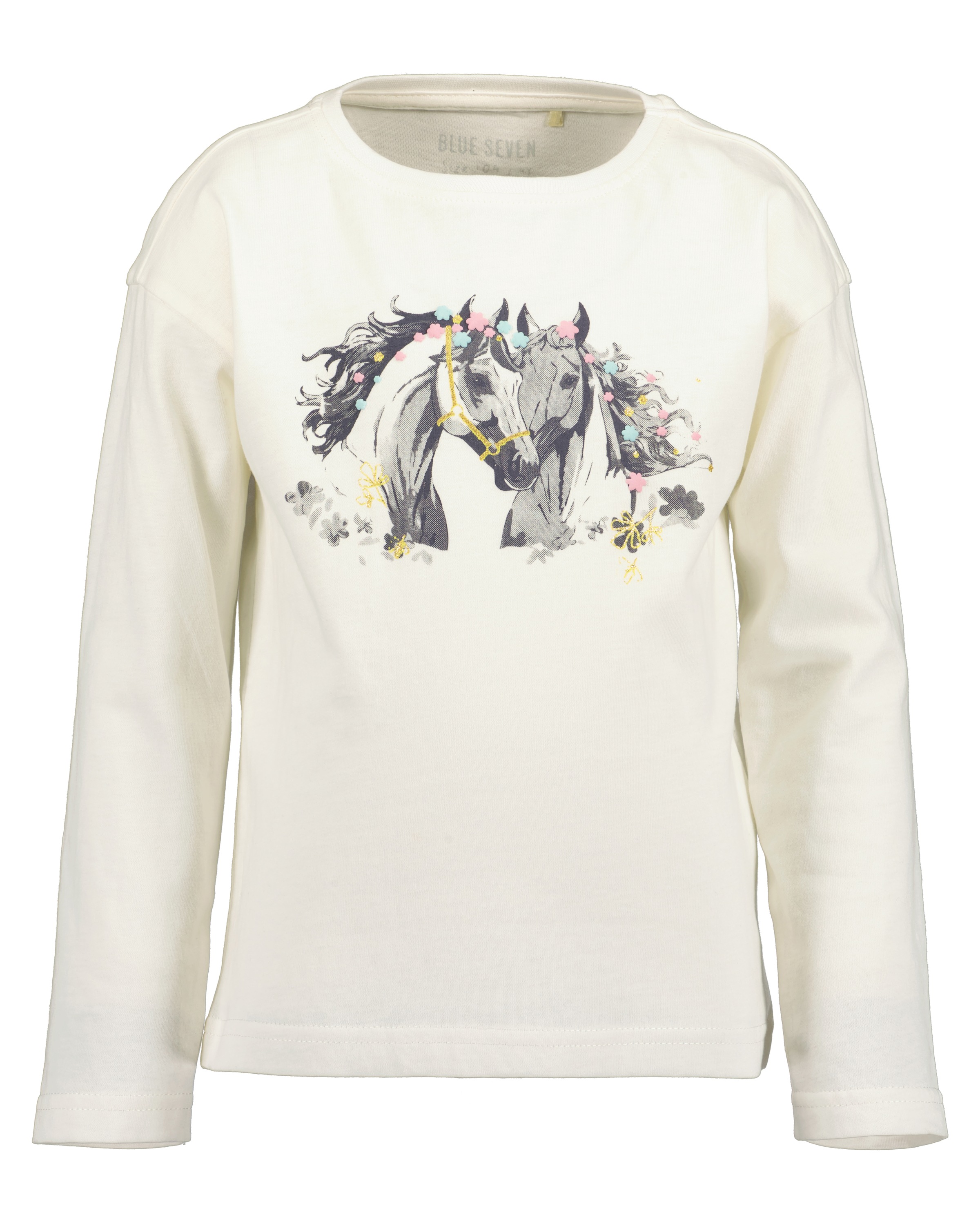 Blue Seven Langarmshirt Baumwolle, Glitzerdruck
