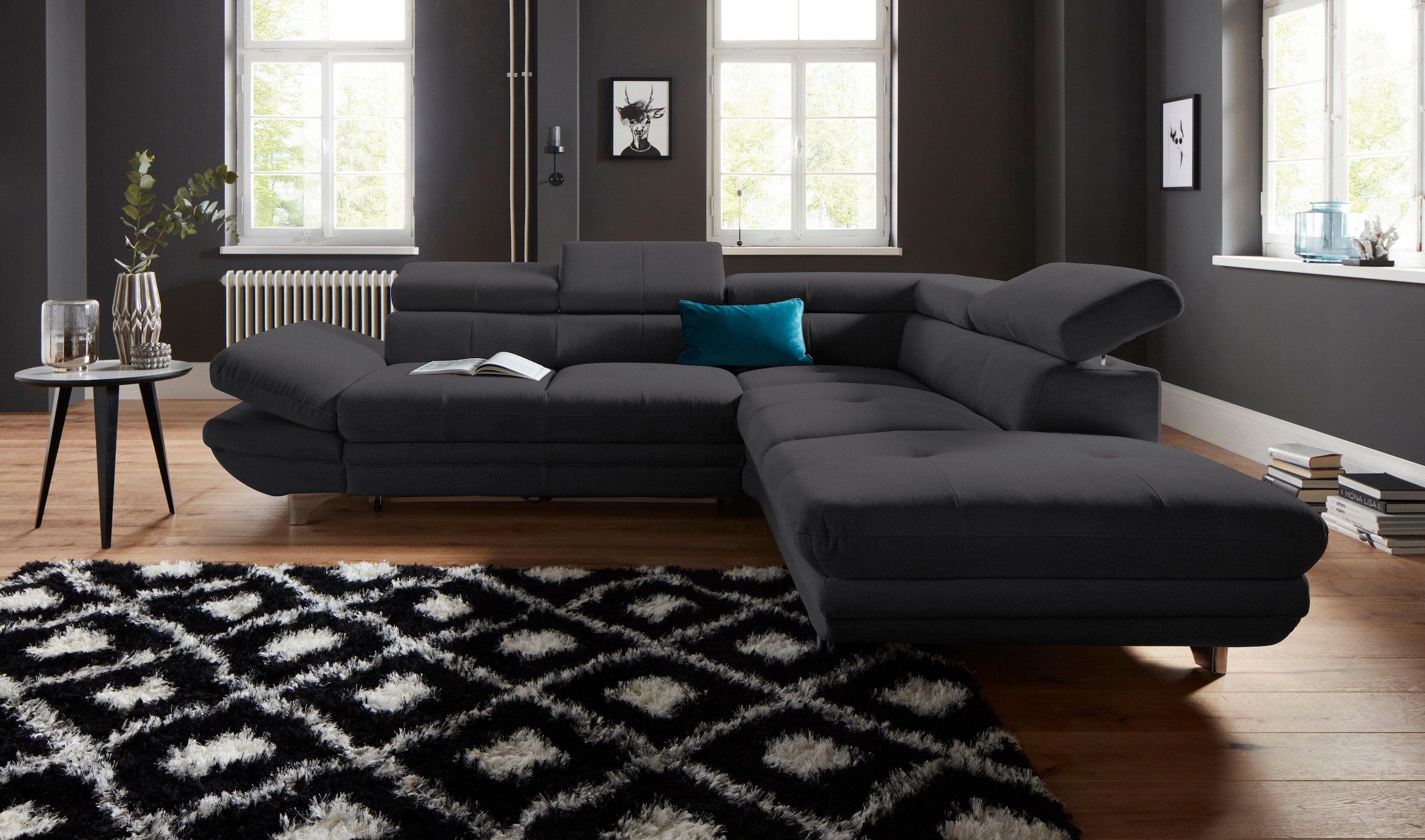 COTTA Ecksofa »Enterprise L-Form« mit Arm- & Kopfteilverstellung, wahlweise mit Bettfunktion