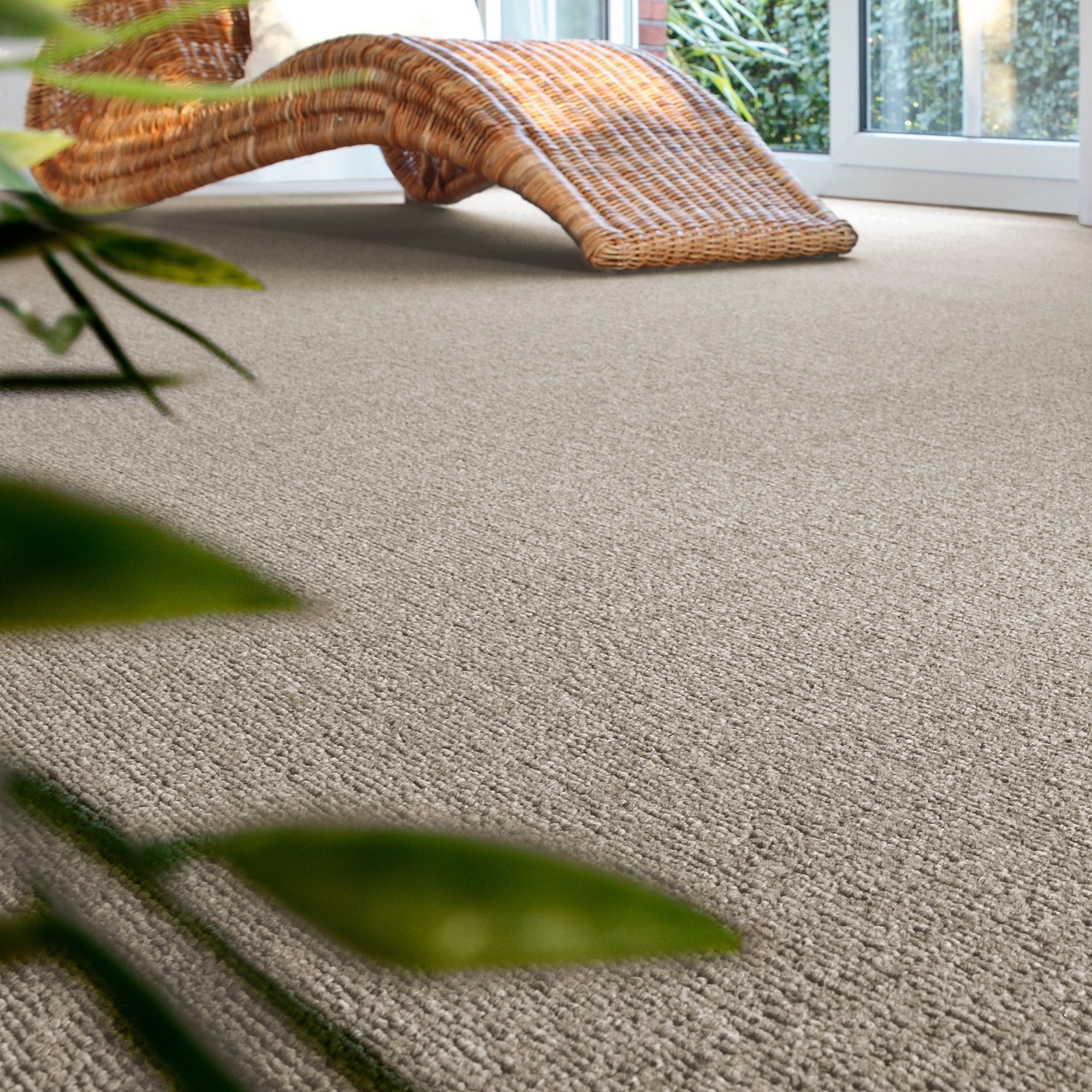 Teppichboden ANDIAMO "Rambo, Feinschlinge, Gesamthöhe 4,5 mm, Made in Netherlands", beige, B:400cm L:200cm, Kunstfaser, Teppiche, meliert, Breite 400 cm oder 500 cm, strapazierfähig & pflegeleicht
