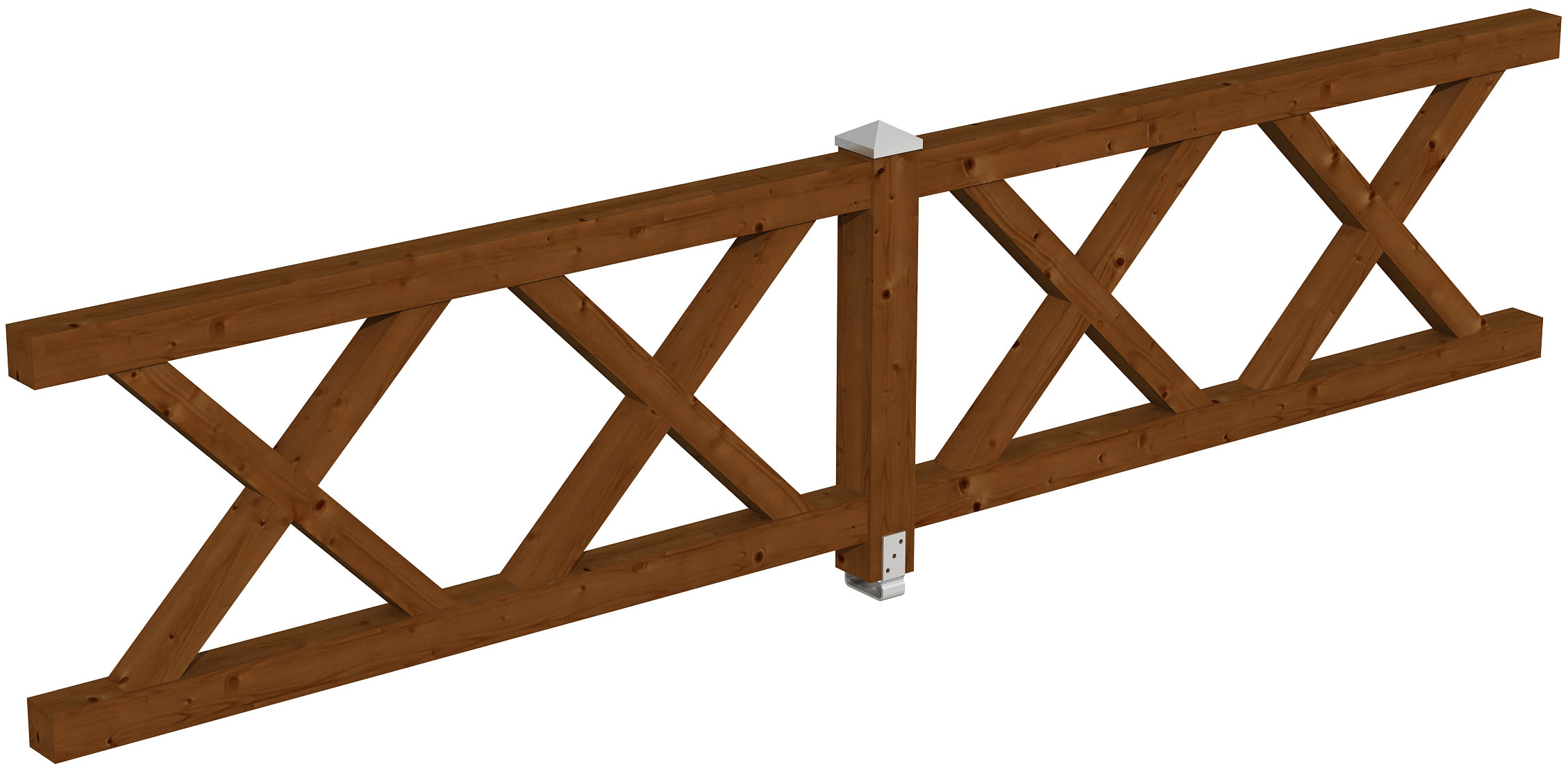 Brüstungsgeländer SKANHOLZ, H:84cm L:400cm, braun, Geländer, "Andreaskreuz"