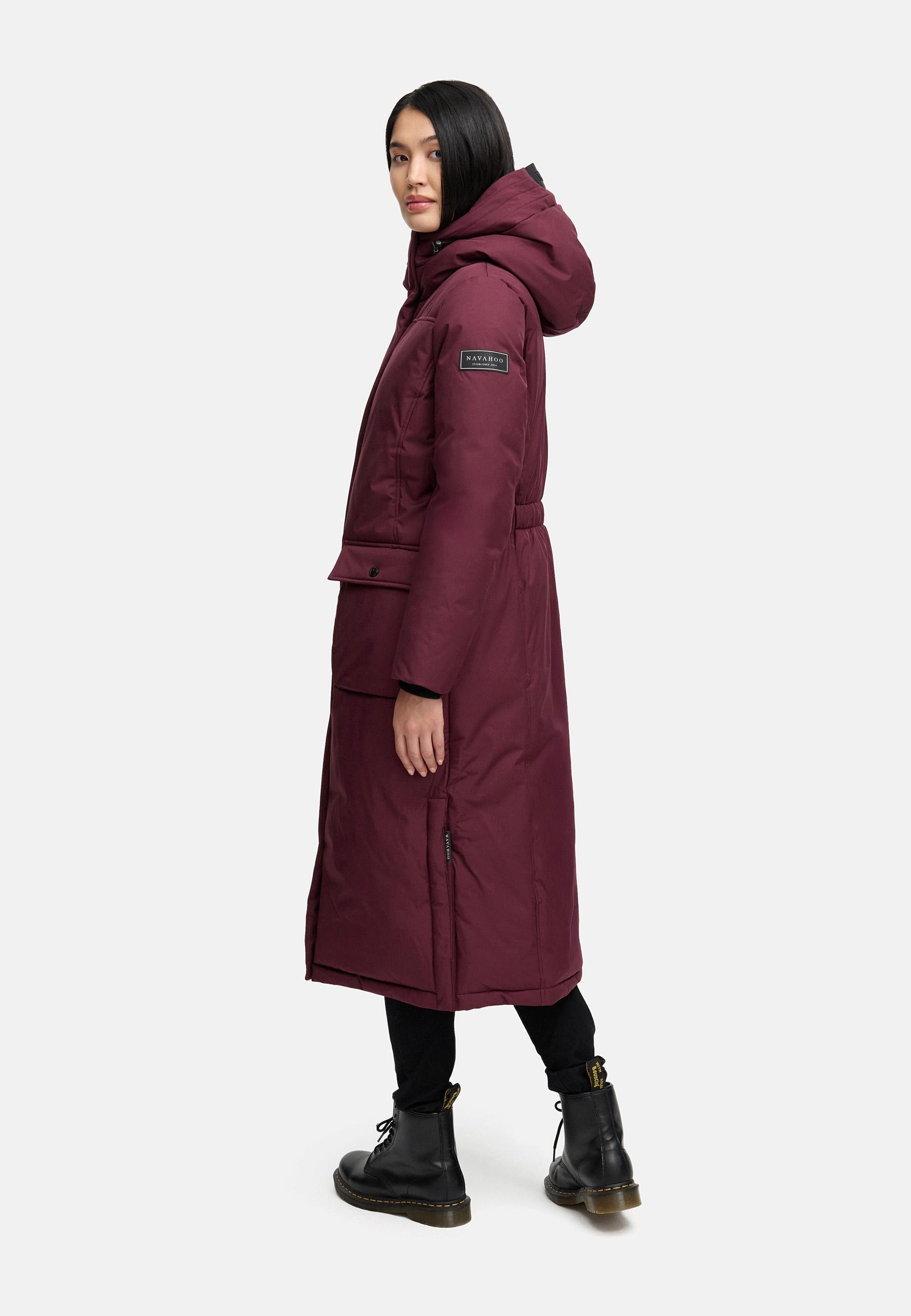 Navahoo Wintermantel »Wolkenfrost XIV« Extralanger Damen Mantel mit Kapuze