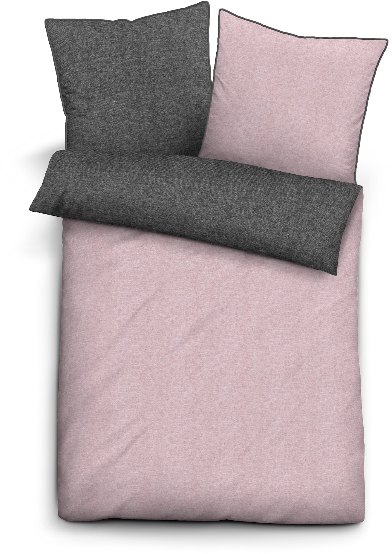 Bettwäsche BIBERNA, rosa, Biber;Feinbiber;Feinbiber, 100% Baumwolle, Bettwäsche